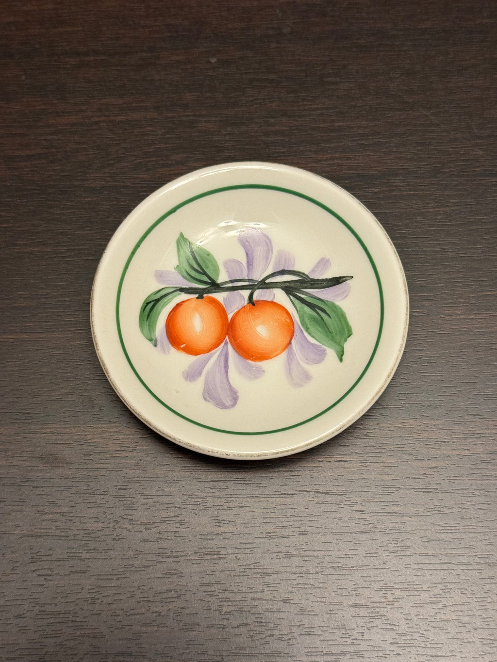 Vintage Hand Painted Fruit Butter Pat Dish Japan Small Trinket Plate