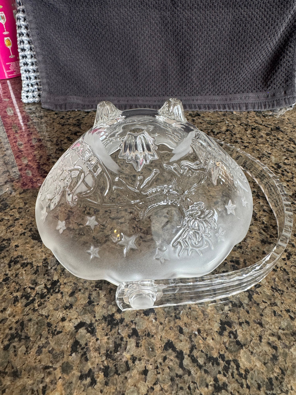 Mikasa Silent Night Glass Basket Christmas Decor Boxed