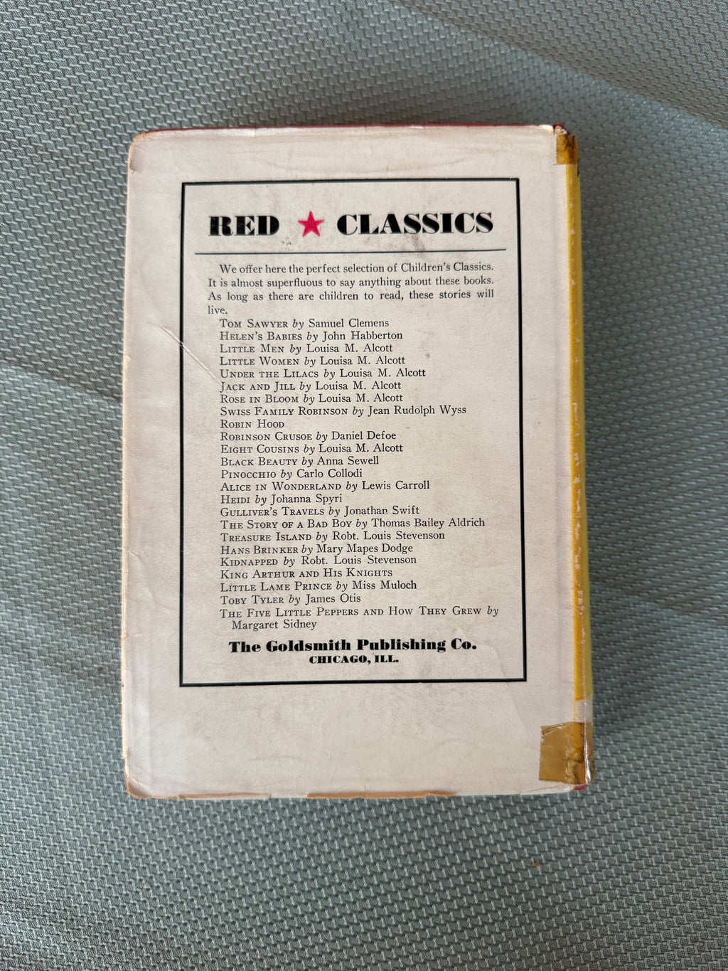 Vintage 1940s Pinocchio Carlo Collodi Goldsmith Red Classics HC w/ Dust Jacket