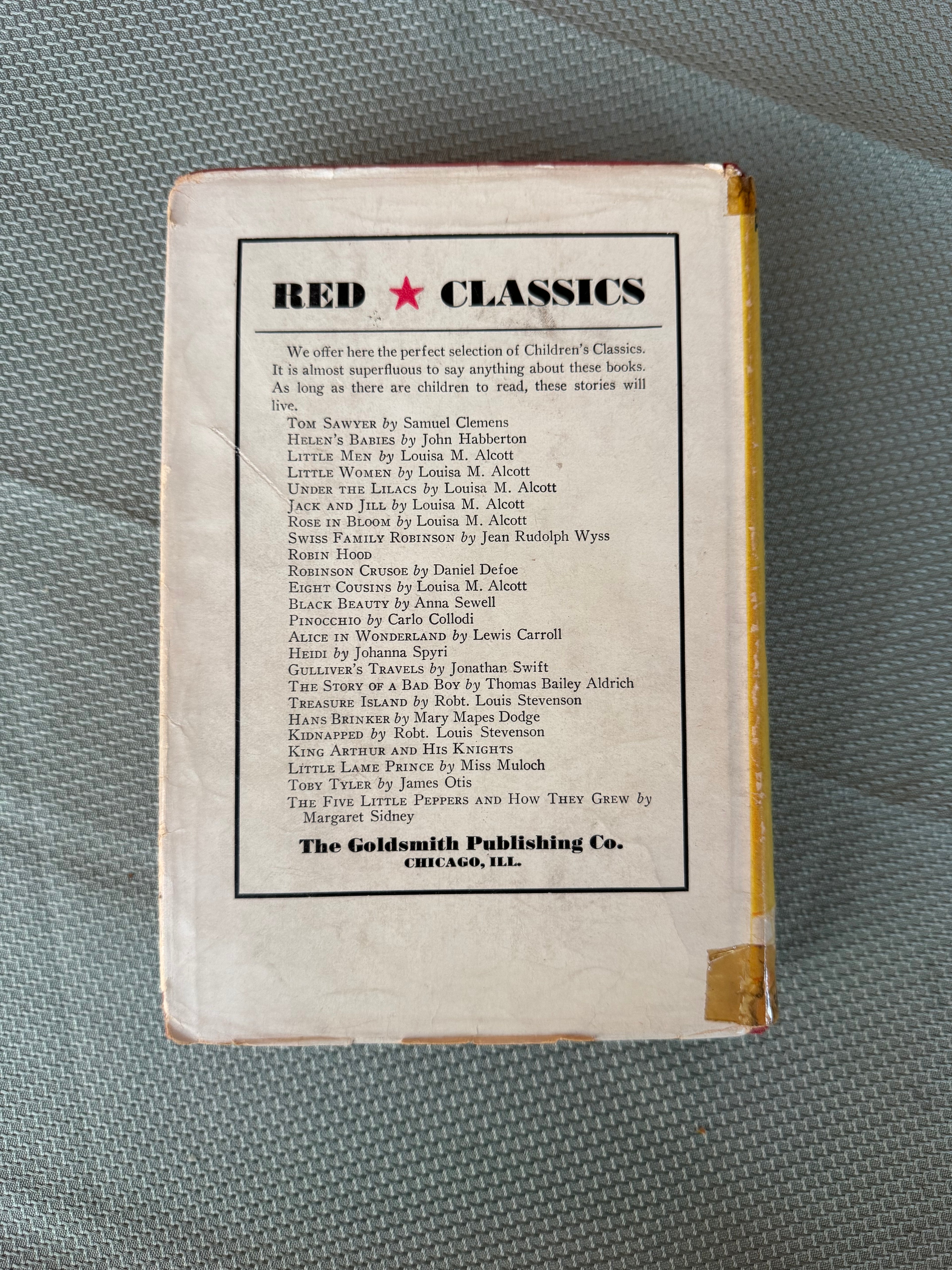 Vintage 1940s Pinocchio Carlo Collodi Goldsmith Red Classics HC w/ Dust Jacket