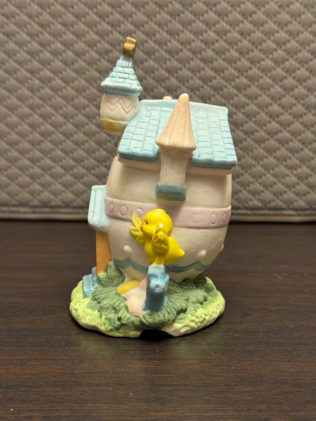 Vintage Easter Bunny Chick Egg House Tealight Holder Spring Cottage Decor