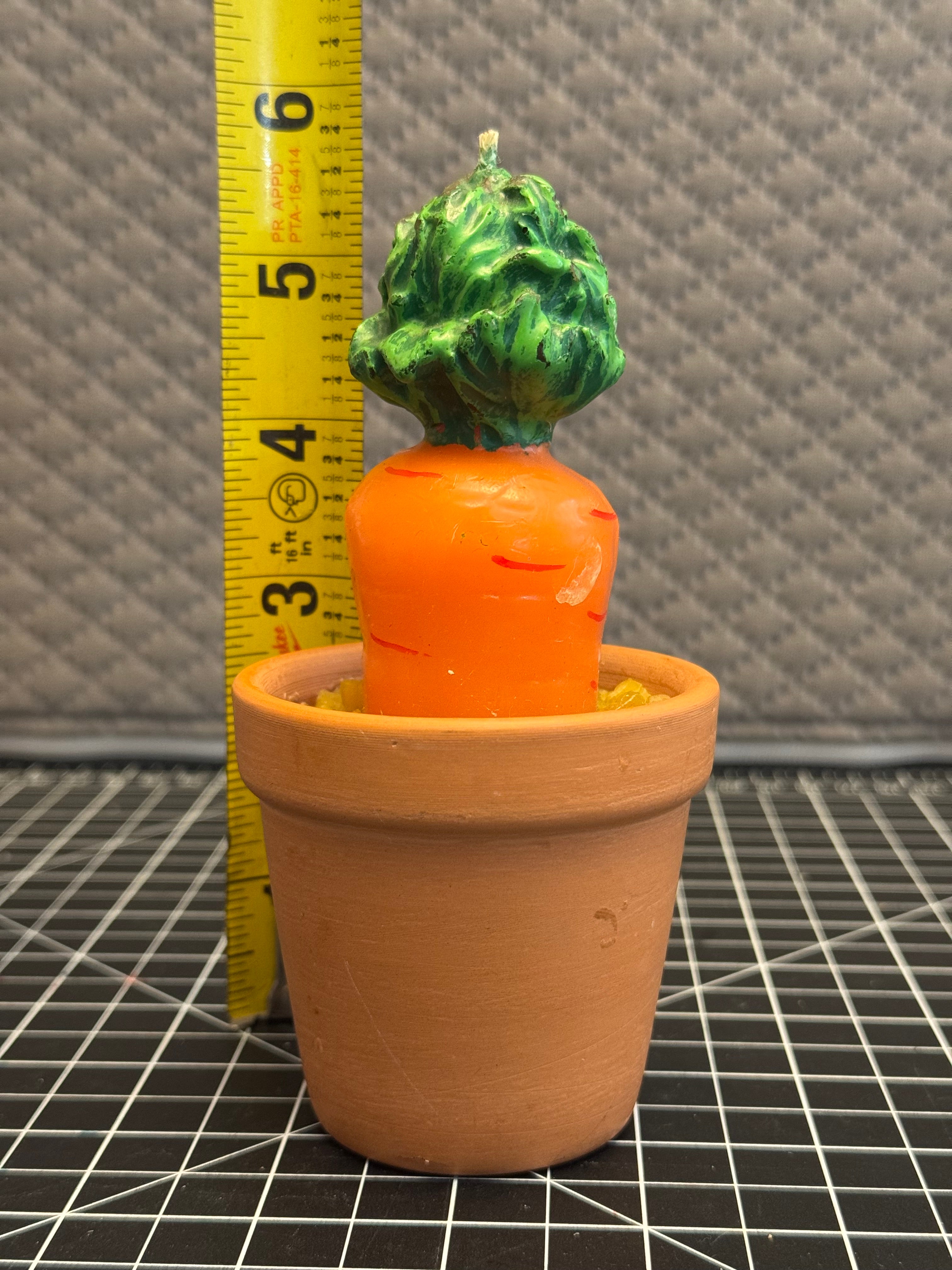 Carrot Candle in Clay Pot Farmhouse Spring Decor Easter Tiered Tray