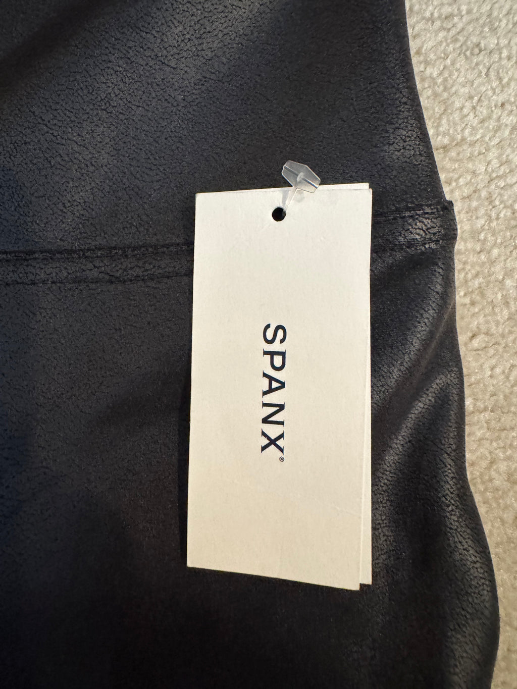 SPANX Faux Leather Leggings XL Black High Rise Shaping Pull On NWT