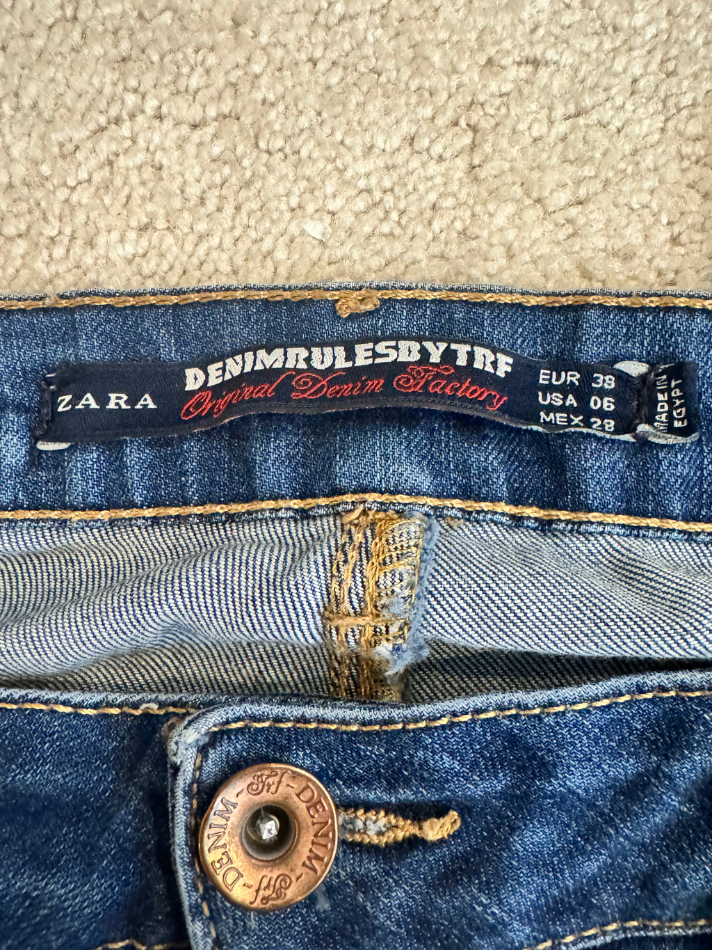 Zara TRF Denim Rules Skinny Jeans Women US 6 EU 38 Medium Wash 28x28