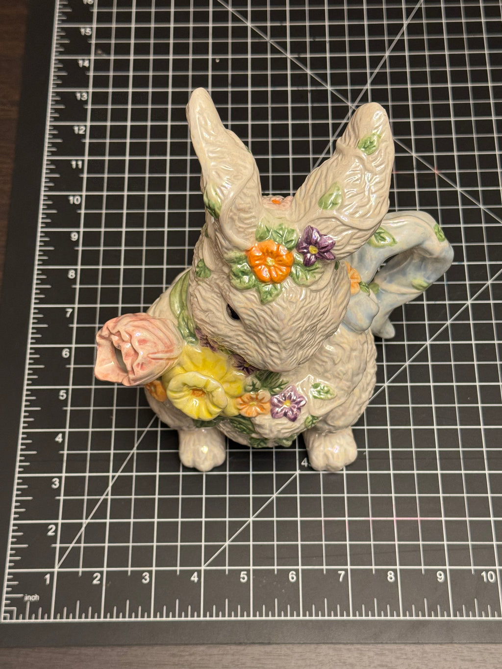 Bella Casa Ganz Bunny Pitcher Spring Easter Floral Ceramic