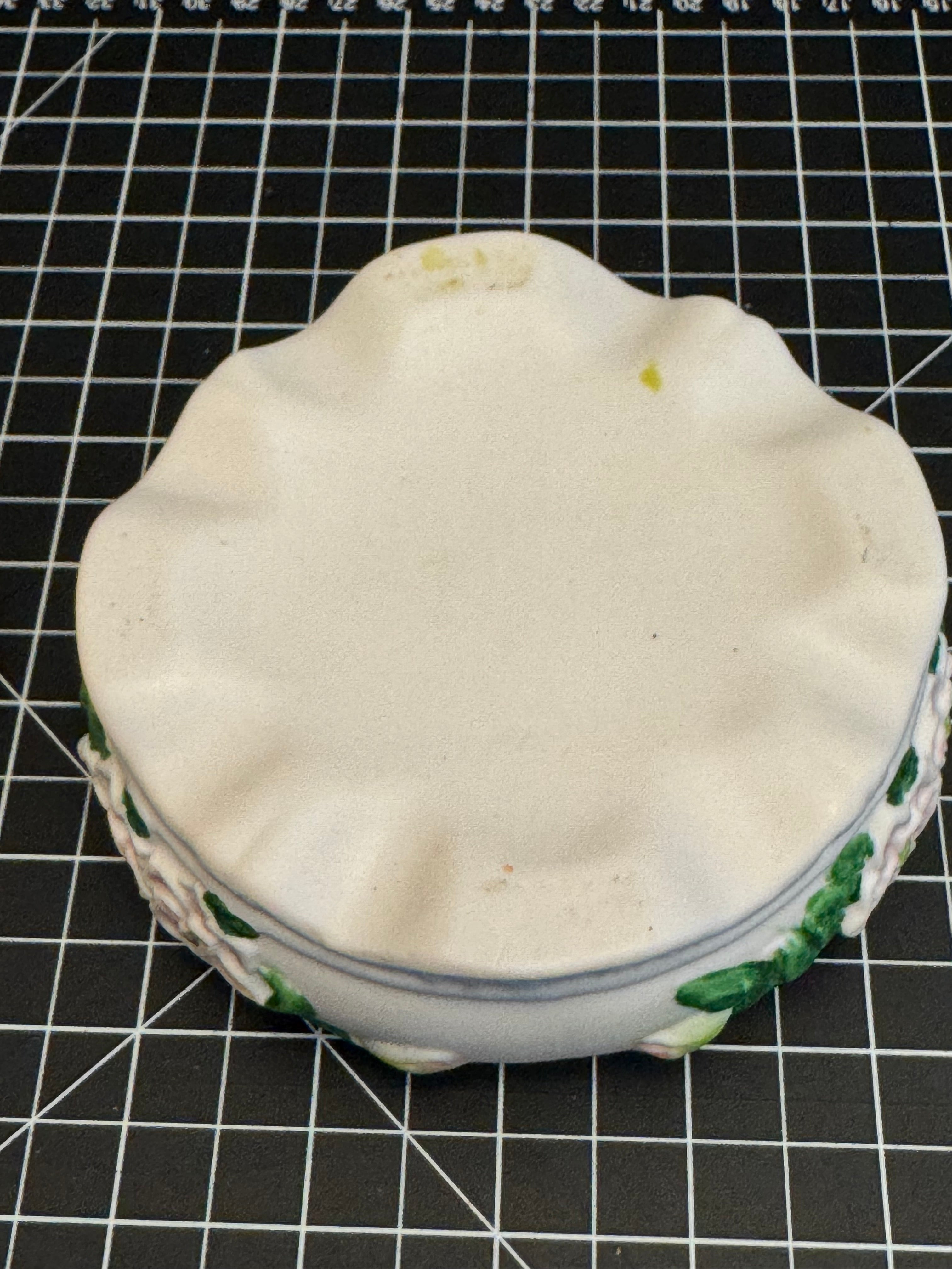 Vintage Floral Porcelain Trinket Box White Roses Lidded Jewelry Dish
