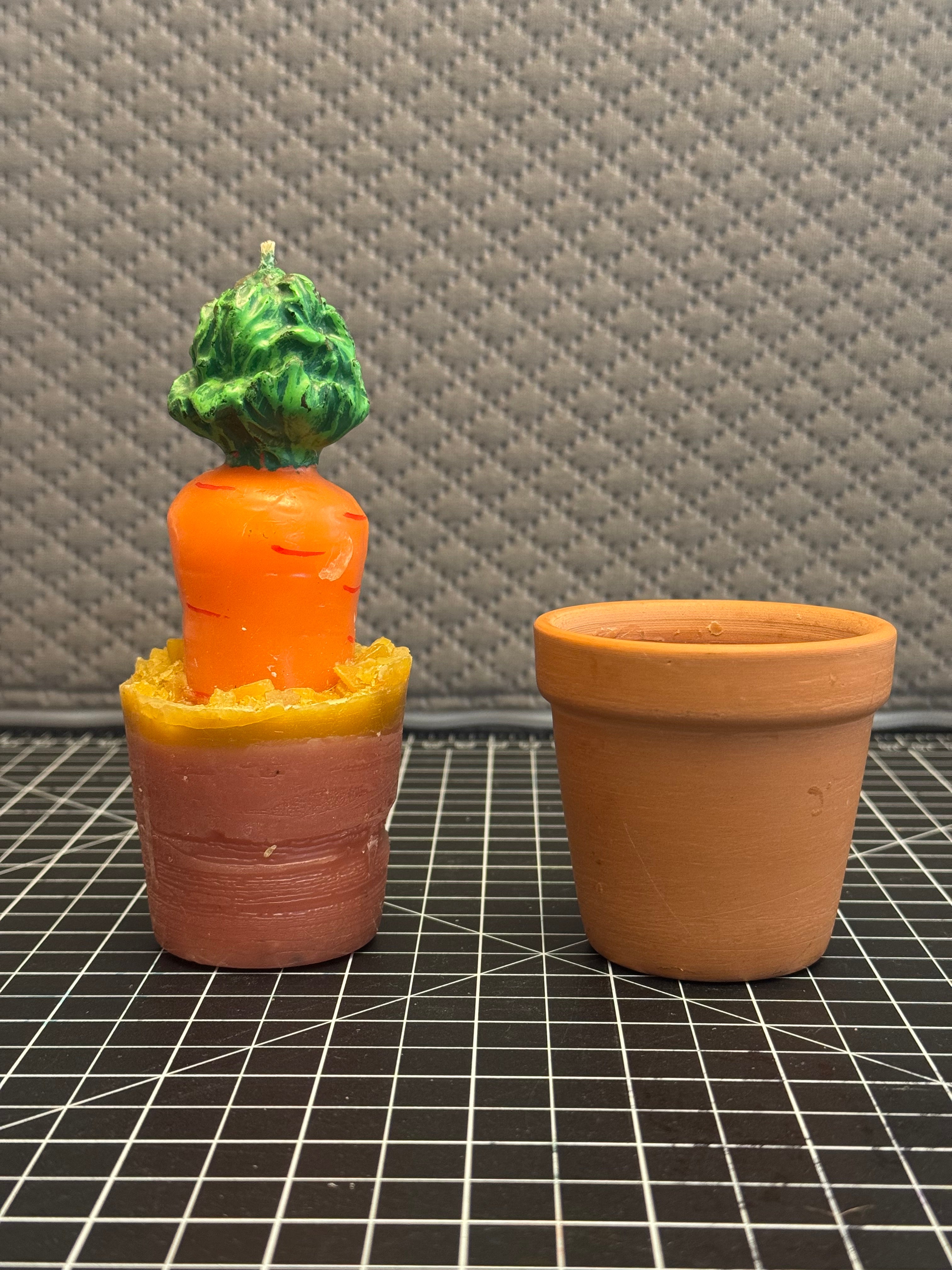 Carrot Candle in Clay Pot Farmhouse Spring Decor Easter Tiered Tray