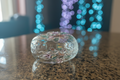 Vintage Home Beautiful Japan Heart Shaped Glass Trinket Box Floral Lid