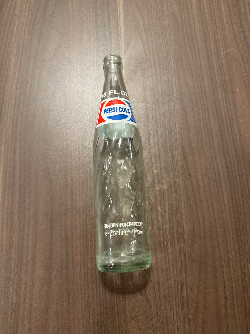 Vintage Pepsi Cola Glass Bottle 16 oz Return for Deposit Money Back Bottle
