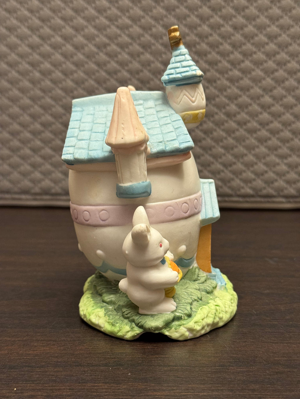 Vintage Easter Bunny Chick Egg House Tealight Holder Spring Cottage Decor
