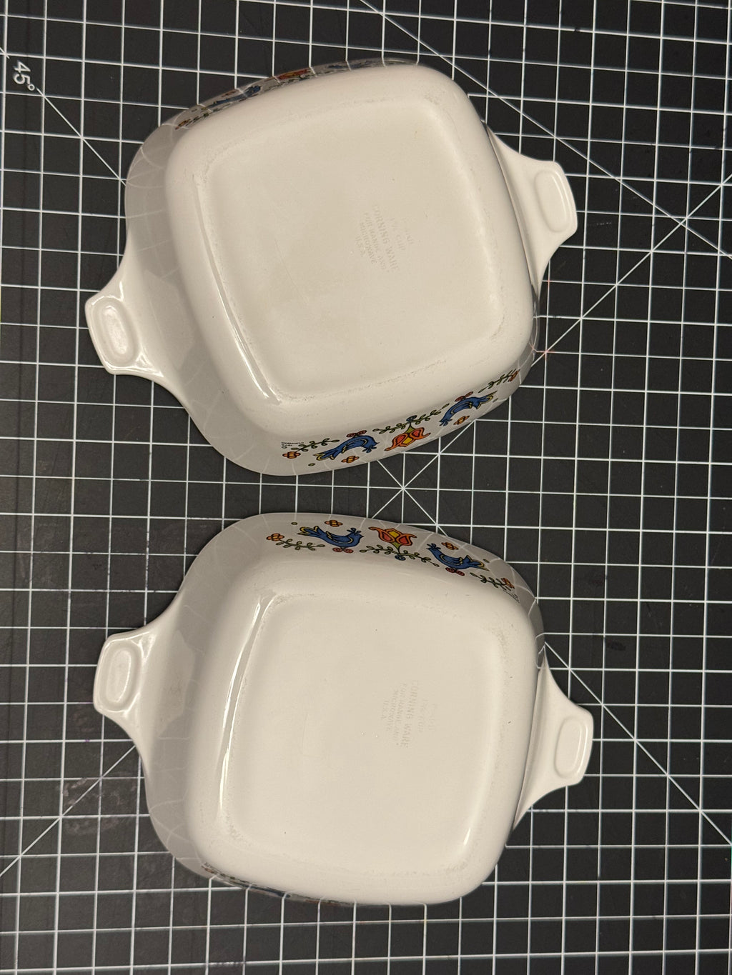 Vintage Corning Ware Bluebird Country Festival Petite Pans Set 2 A-21-B 1.75 Cup NO LIDS