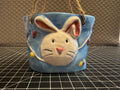K’s Collection Bunny Wall Pocket Planter Easter Hanging Rabbit Decor Blue Ceramic
