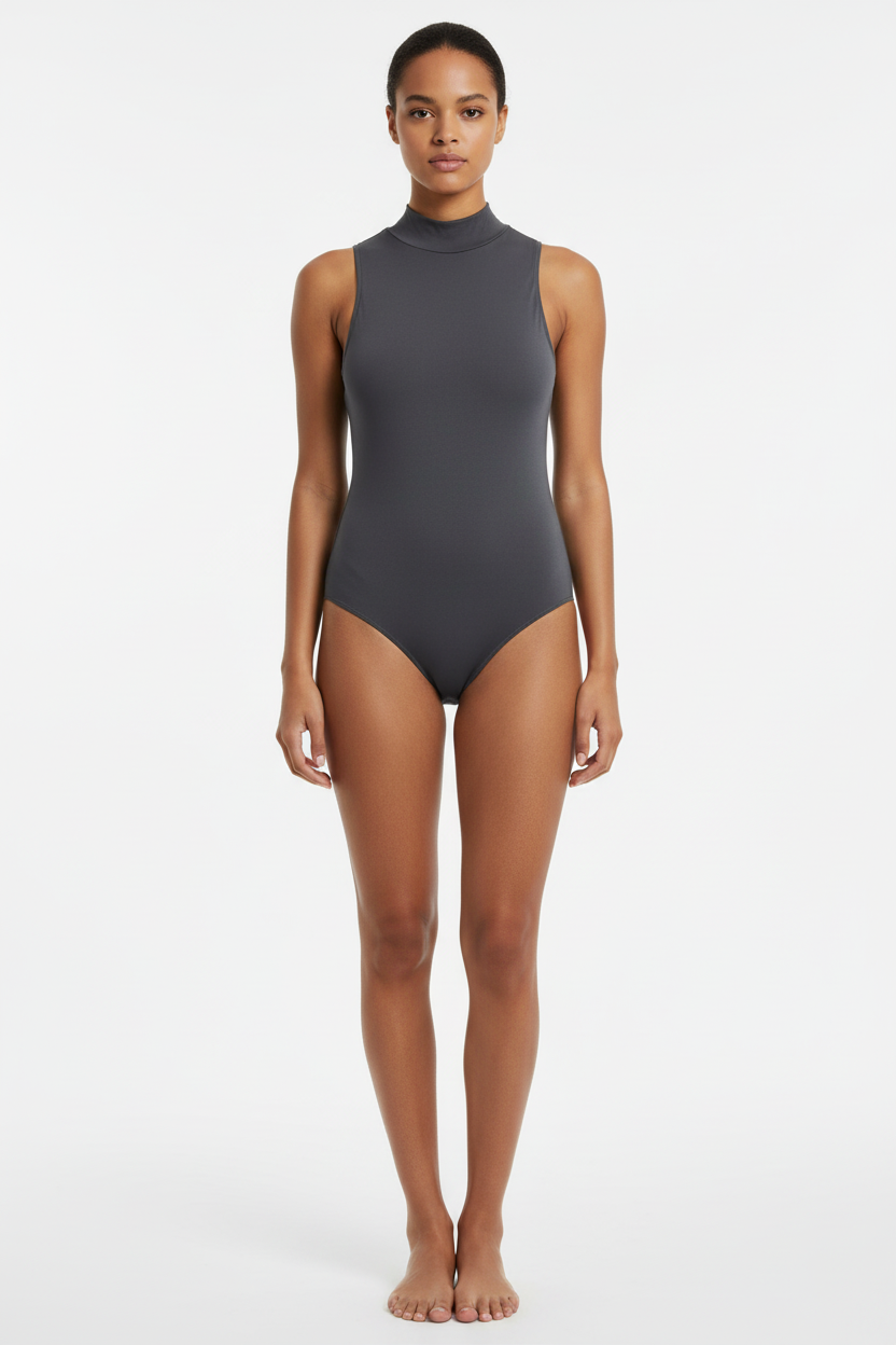 🖤 NWT A New Day Mock Neck Bodysuit | Charcoal Gray | Women’s Size L 🖤