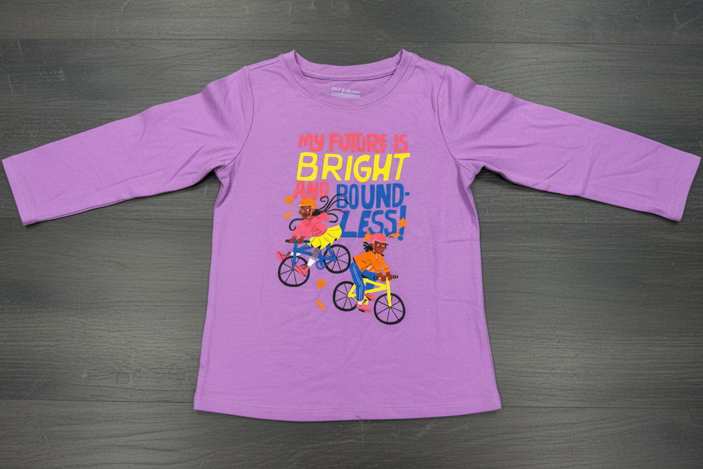 Cat & Jack Girls Purple “My Future Is Bright and Boundless” Long Sleeve Shirt XS 4-5 NWT