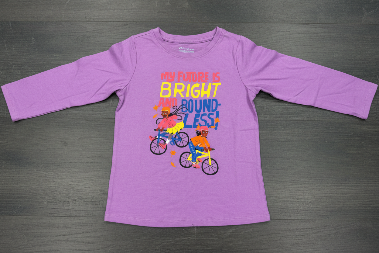 Cat & Jack Girls Purple “My Future Is Bright and Boundless” Long Sleeve Shirt XS 4-5 NWT