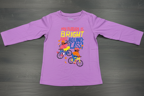 Cat & Jack Girls Purple “My Future Is Bright and Boundless” Long Sleeve Shirt XS 4-5 NWT