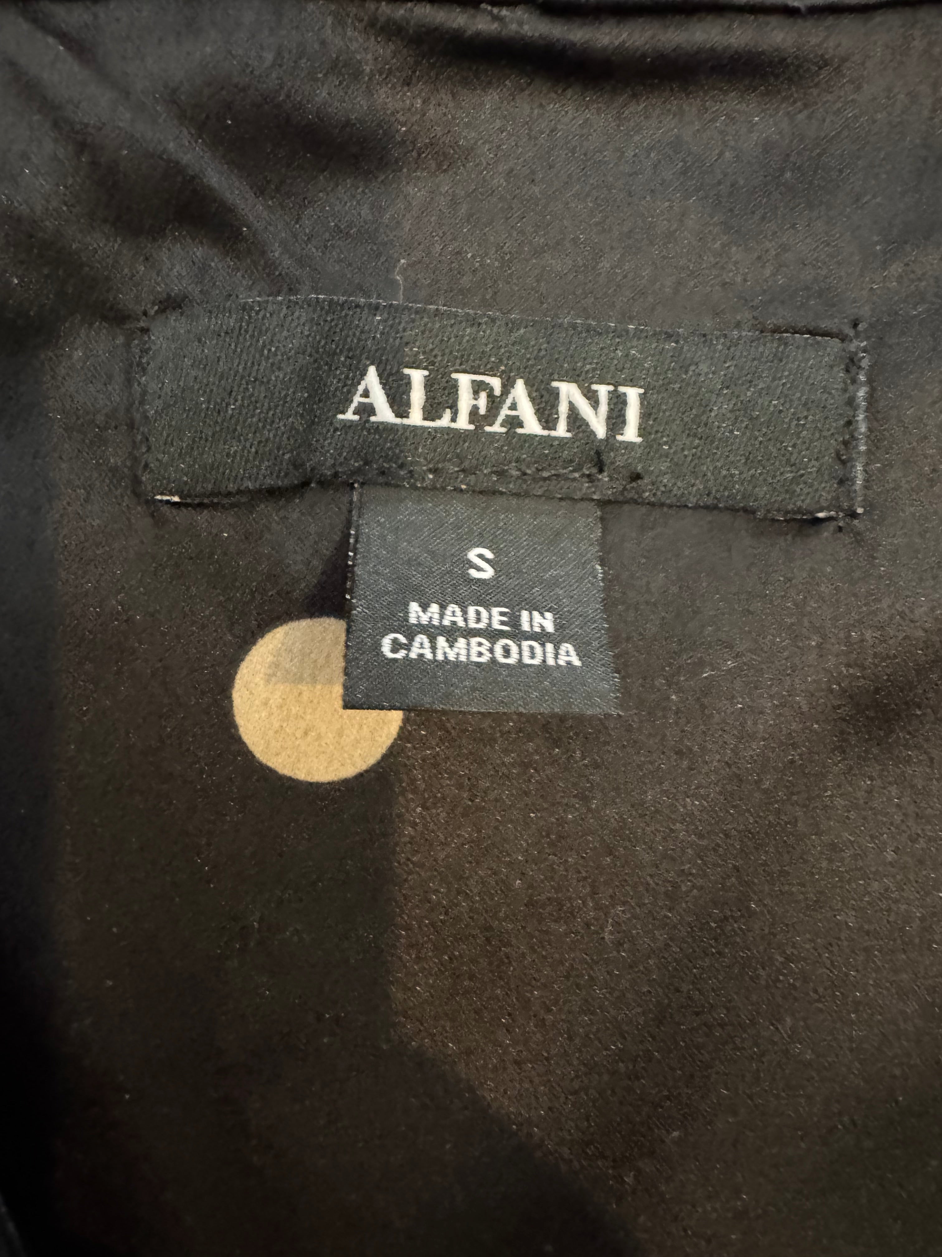 Alfani Womens Small Black Gold Polka Dot V Neck Sleeveless Top NWT
