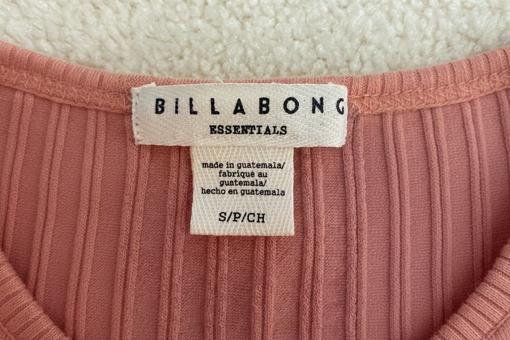 🌸 NWT Billabong Essentials Ribbed Scoop Neck Top | Dusty Rose | Size S