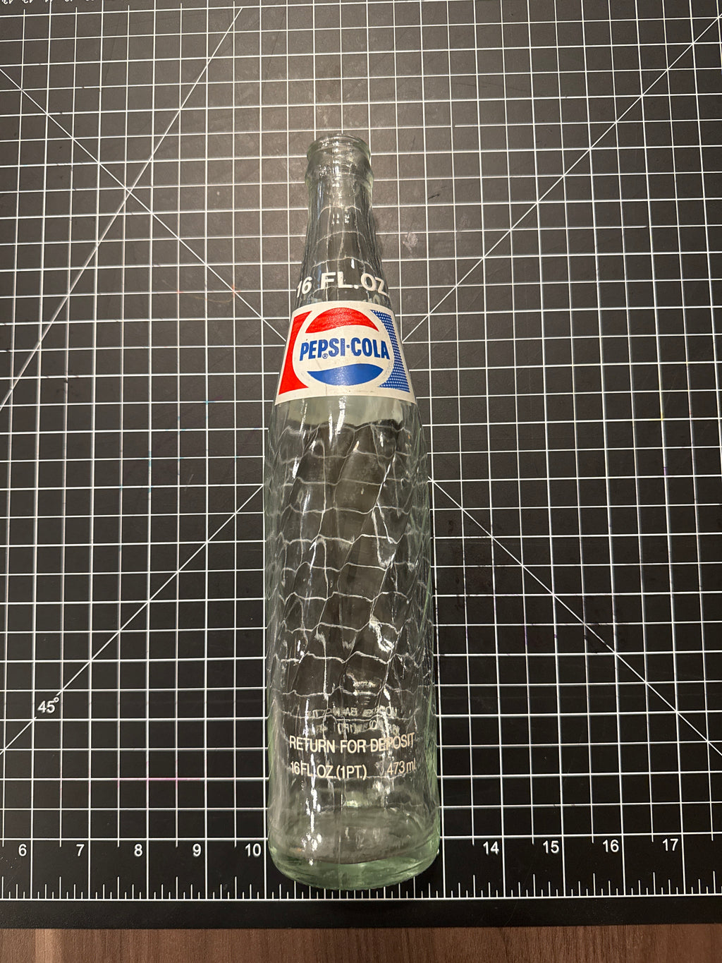 Vintage Pepsi Cola Glass Bottle 16 oz Return for Deposit Money Back Bottle