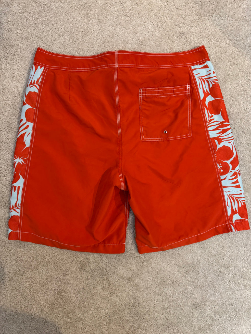 GAP Men’s XL Orange Hawaiian Swim Trunks Board Shorts Beach Surf