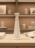 Vintage Milk Glass Vase Starburst Pattern Slim White Bud Vase Cottage Decor