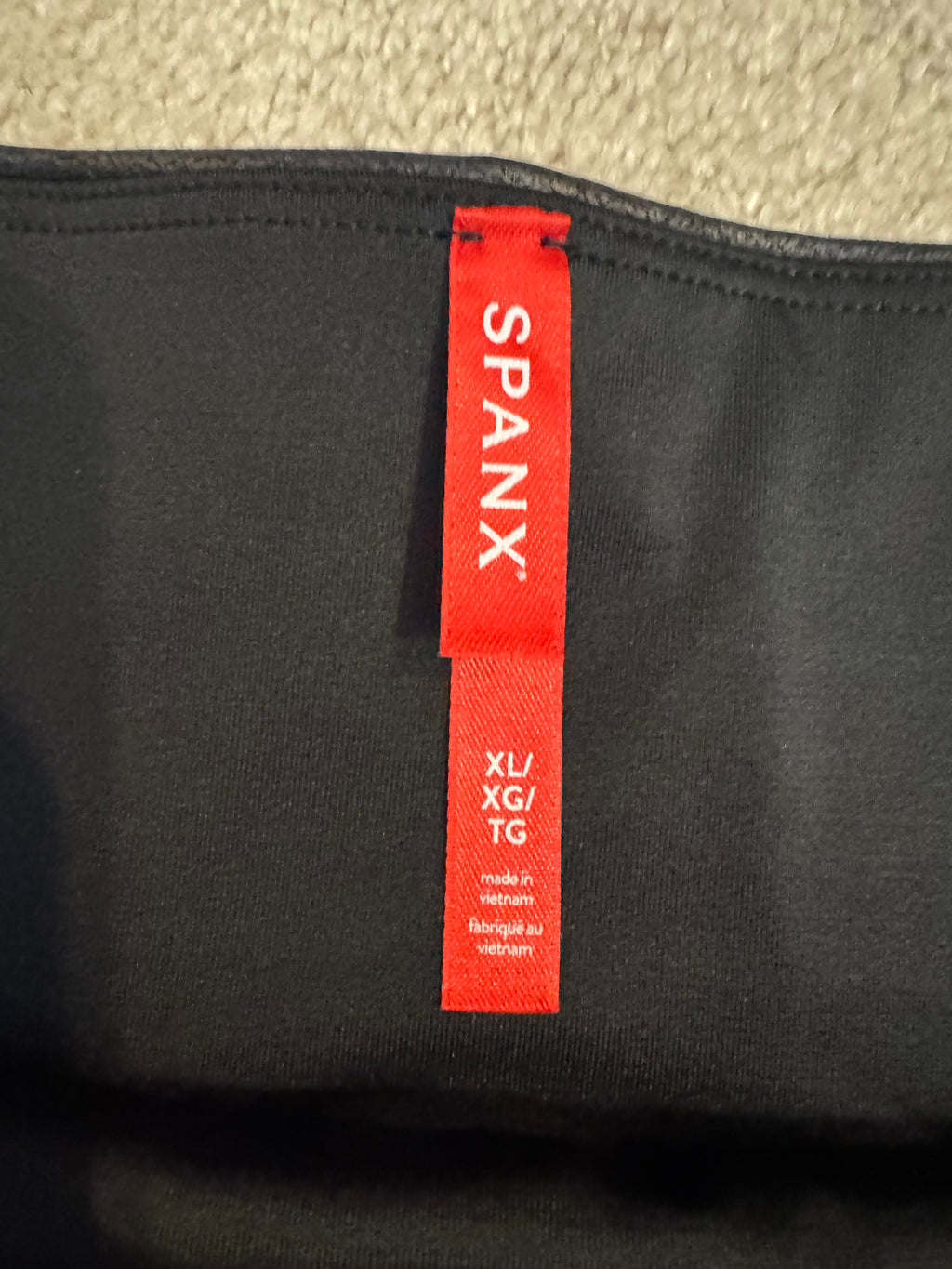 SPANX Faux Leather Leggings XL Black High Rise Shaping Pull On NWT