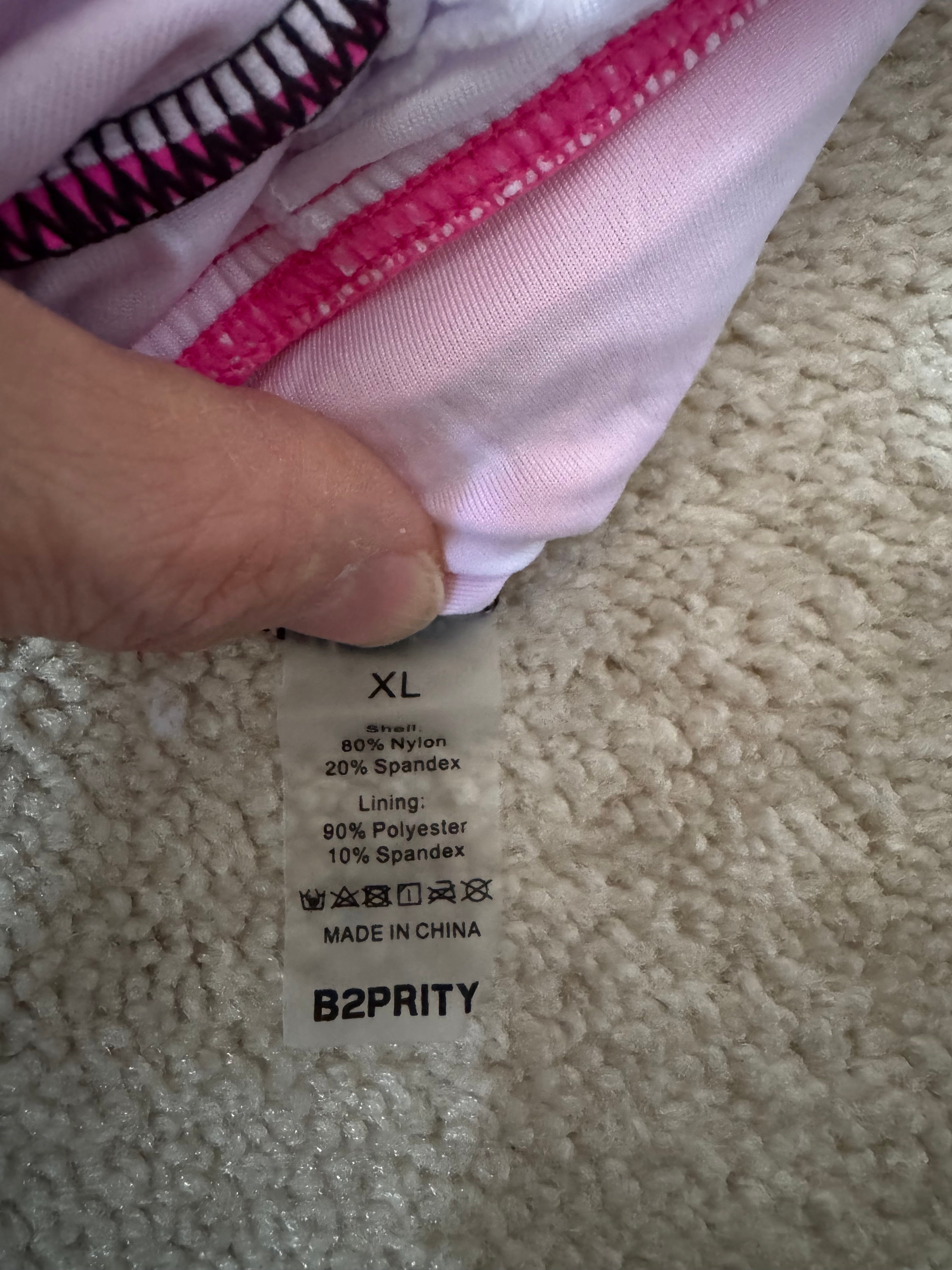 B2Prity Pink Black Halter One Piece Swimsuit XL Tummy Control