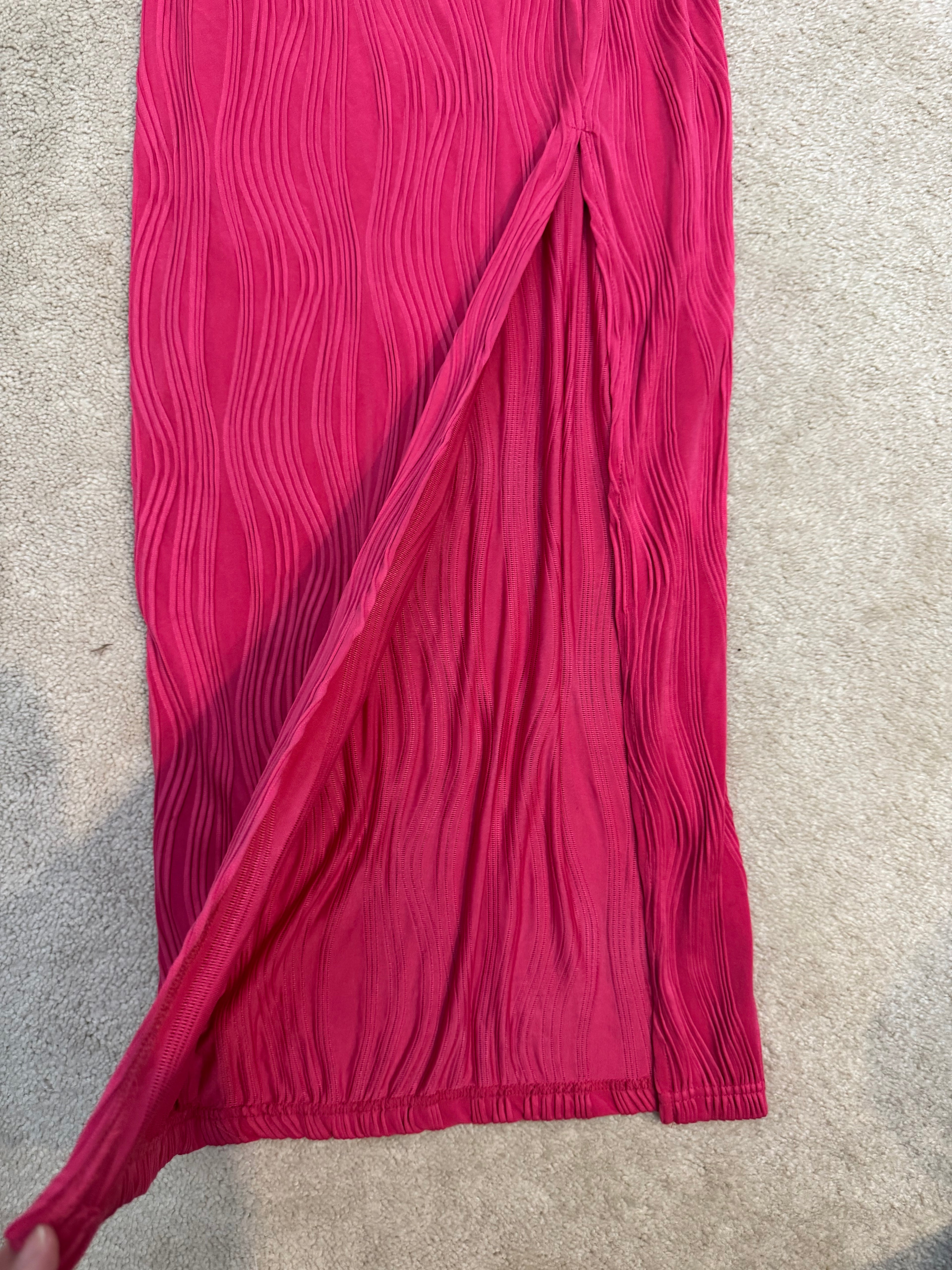PrettyLittleThing Hot Pink Strappy Cowl Neck Midi Dress US 2 NWT