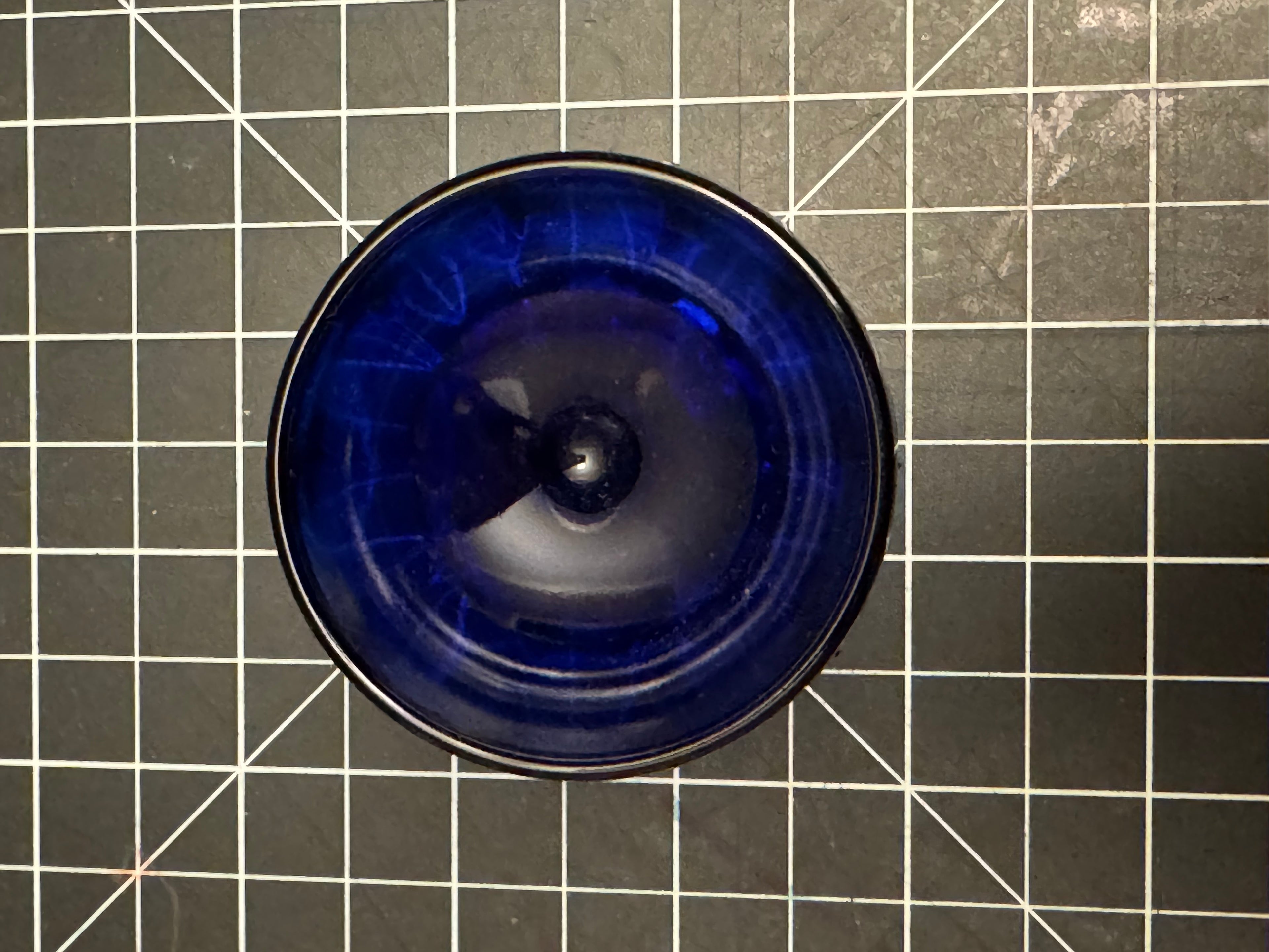 Vintage Cobalt Blue Glass Pedestal Bowl Vase 1969 Anchor Hocking Style