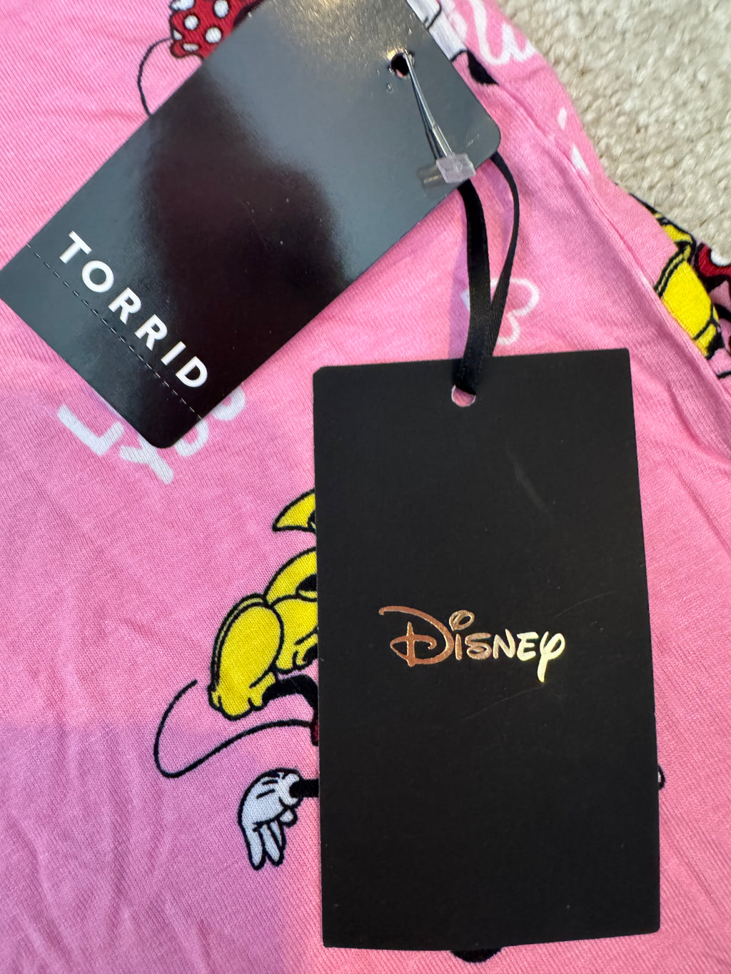 Torrid Disney Mickey Minnie Mouse Sleep Shirt 5X Pink Pajama Top Only NWT