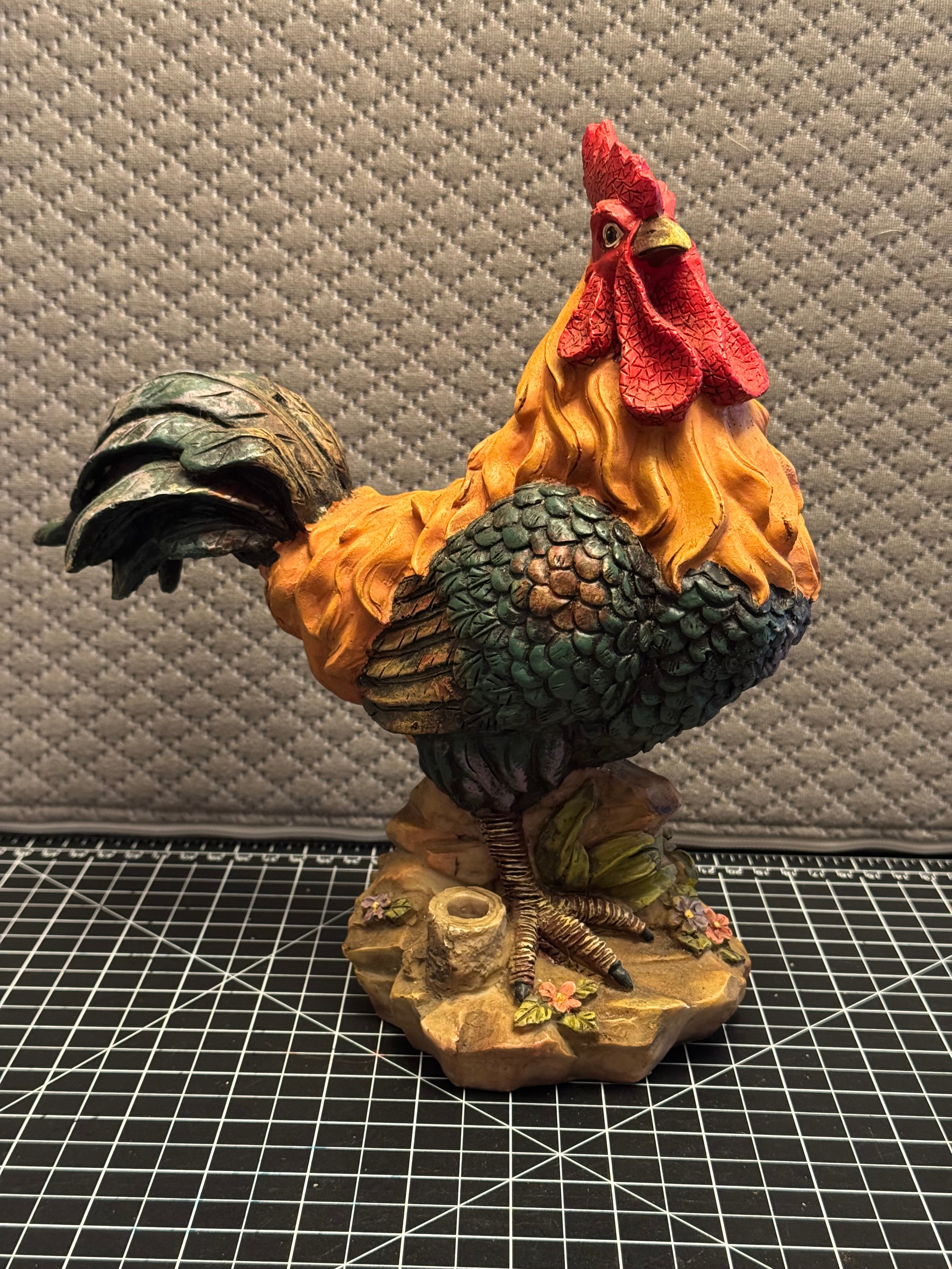 Vintage Rooster Incense Burner Farmhouse Decor Hand Painted China