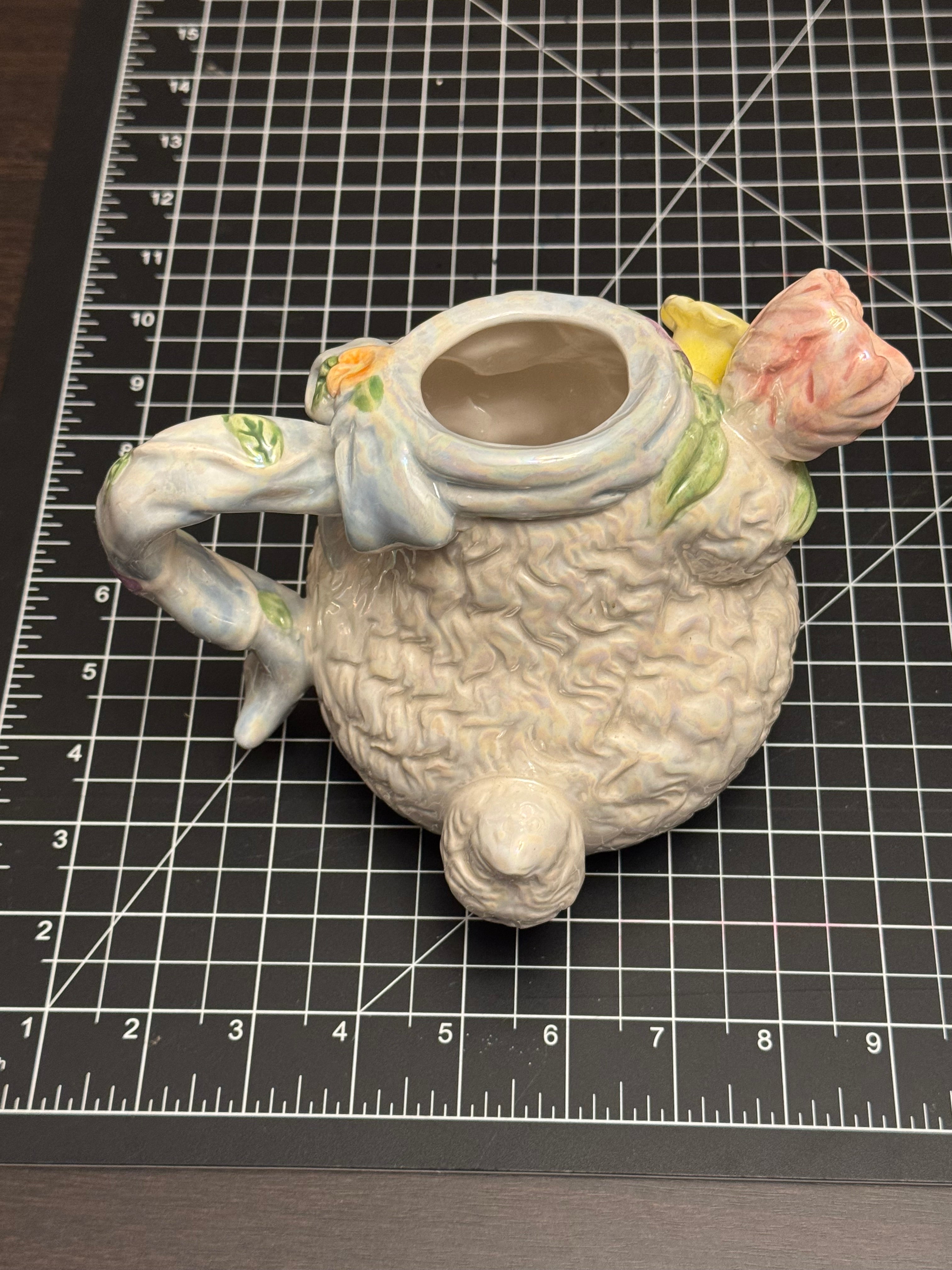 Bella Casa Ganz Bunny Pitcher Spring Easter Floral Ceramic