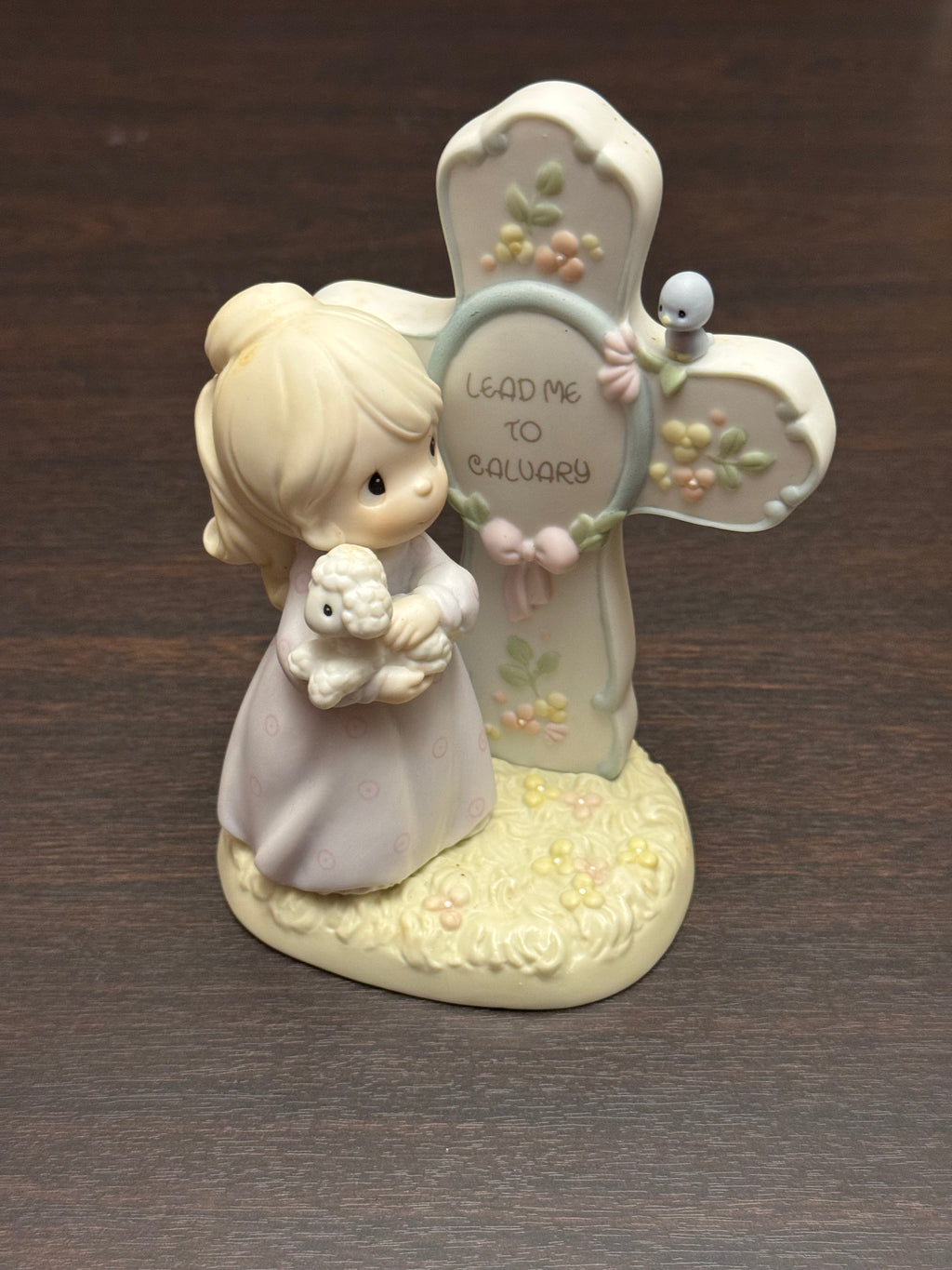Precious Moments Lead Me to Calvary 1996/1997 Enesco Girl Cross Figurine