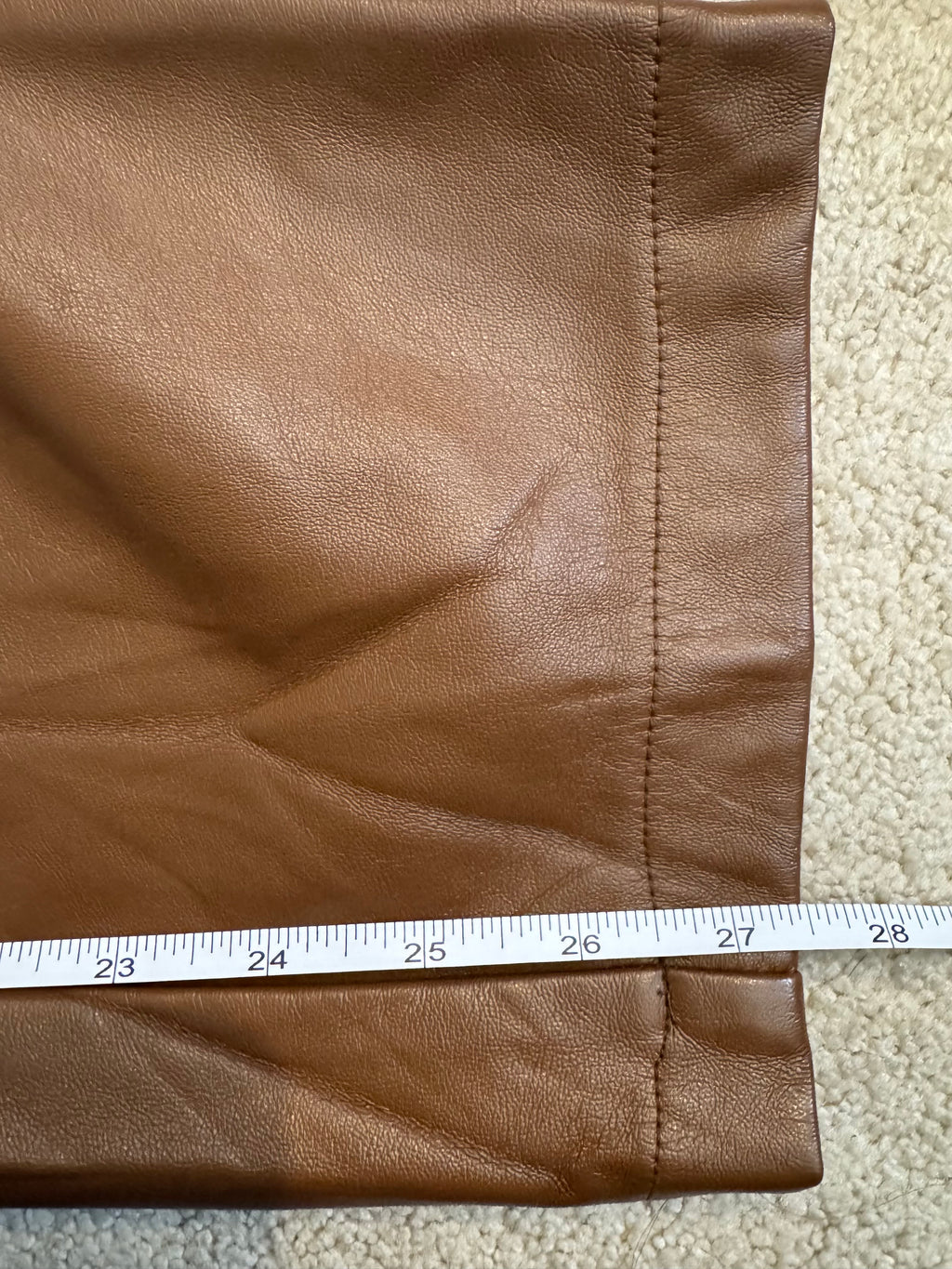 Maison d’Amélie Paris Brown Faux Leather Pants Women’s Size 8 Straight Leg Vegan Leather