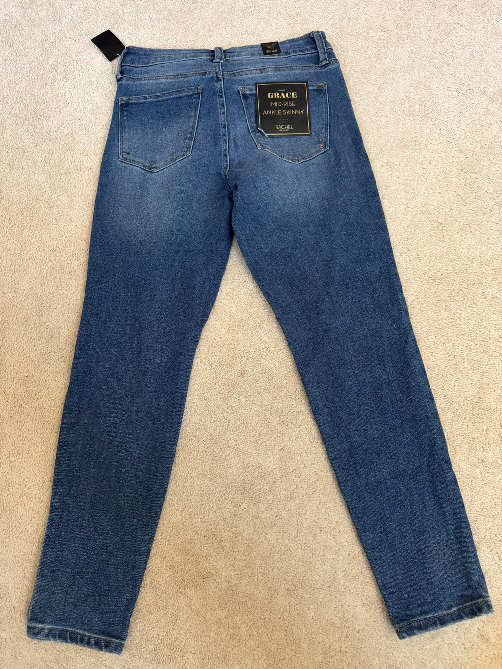 Rachel Roy RACHEL Grace Mid Rise Ankle Skinny Jeans Distressed NWT Size 6/28