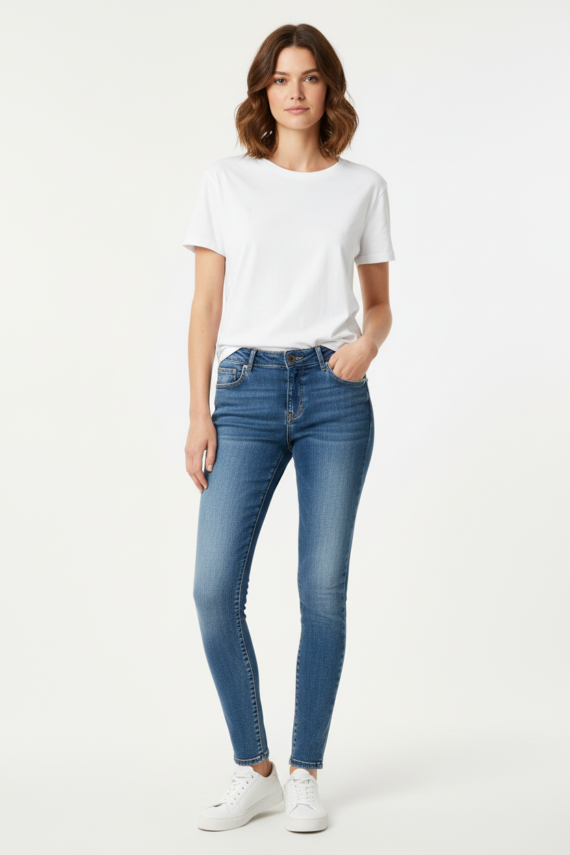Zara TRF Denim Rules Skinny Jeans Women US 6 EU 38 Medium Wash 28x28