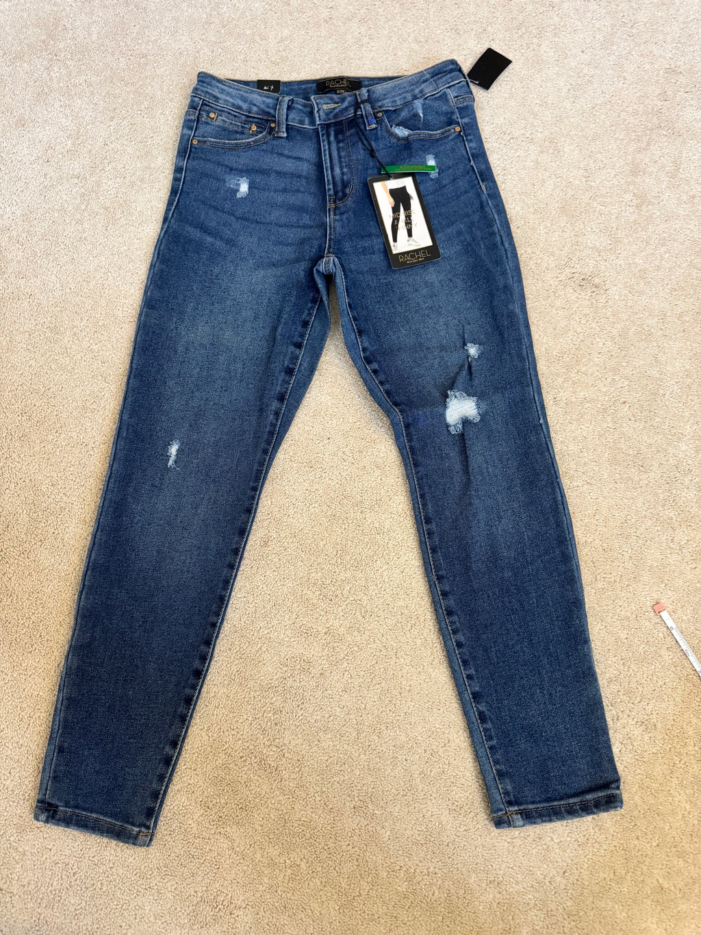 Rachel Roy RACHEL Grace Mid Rise Ankle Skinny Jeans Distressed NWT Size 6/28