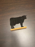 Farmhouse Wooden Cow Decor Black Silhouette Rustic Shelf Table Sign