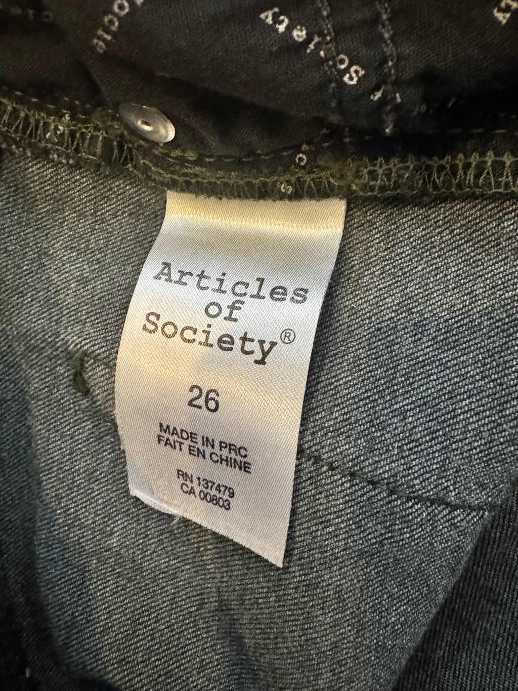Articles of Society Skinny Jeans Women 26 Black Dark Wash Stretch Denim 26x28