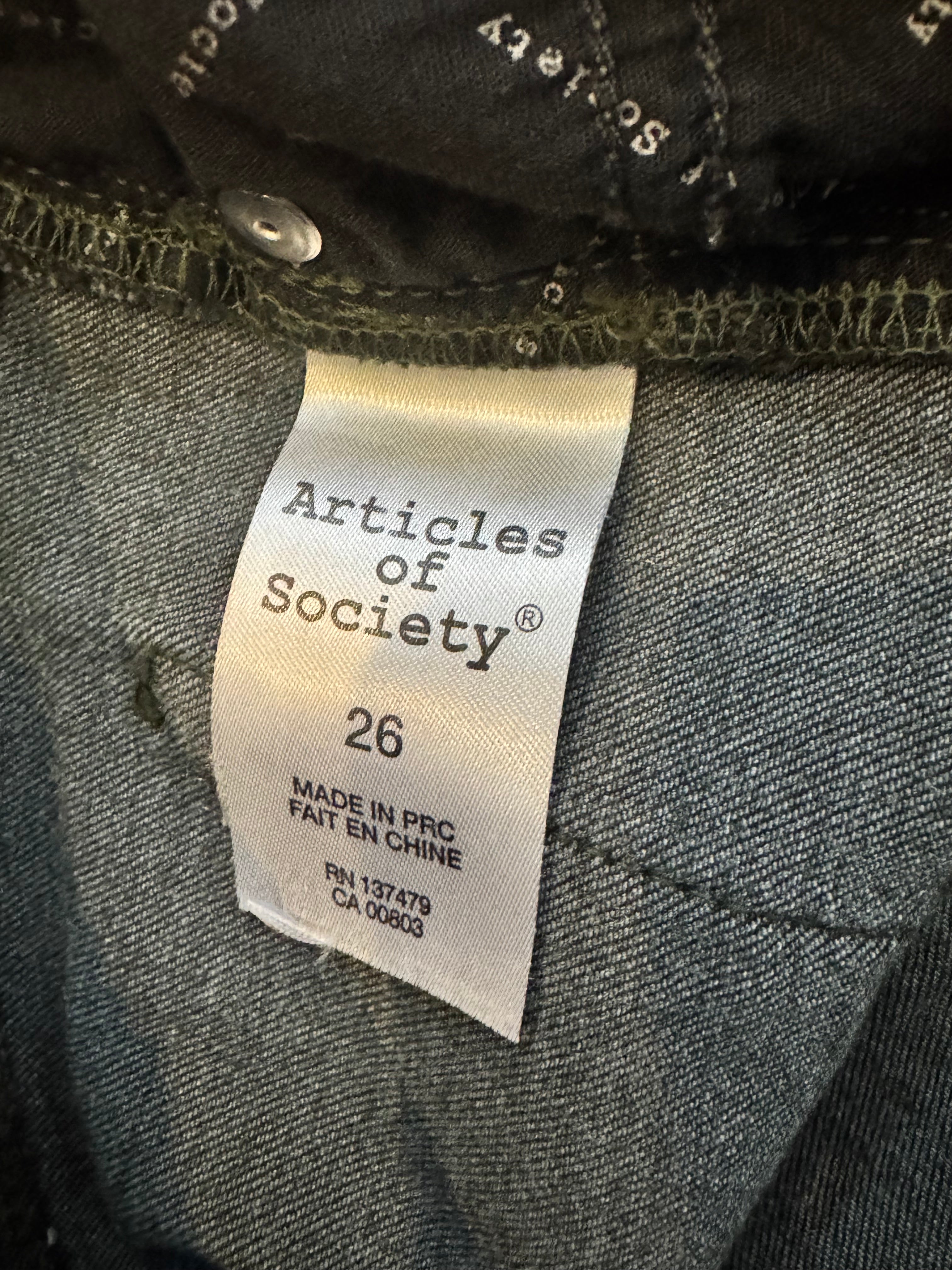 Articles of Society Skinny Jeans Women 26 Black Dark Wash Stretch Denim 26x28