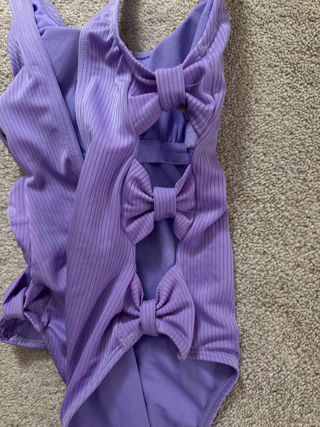 No Boundaries Lavender Ribbed Cutout One Piece Swimsuit S NWT
