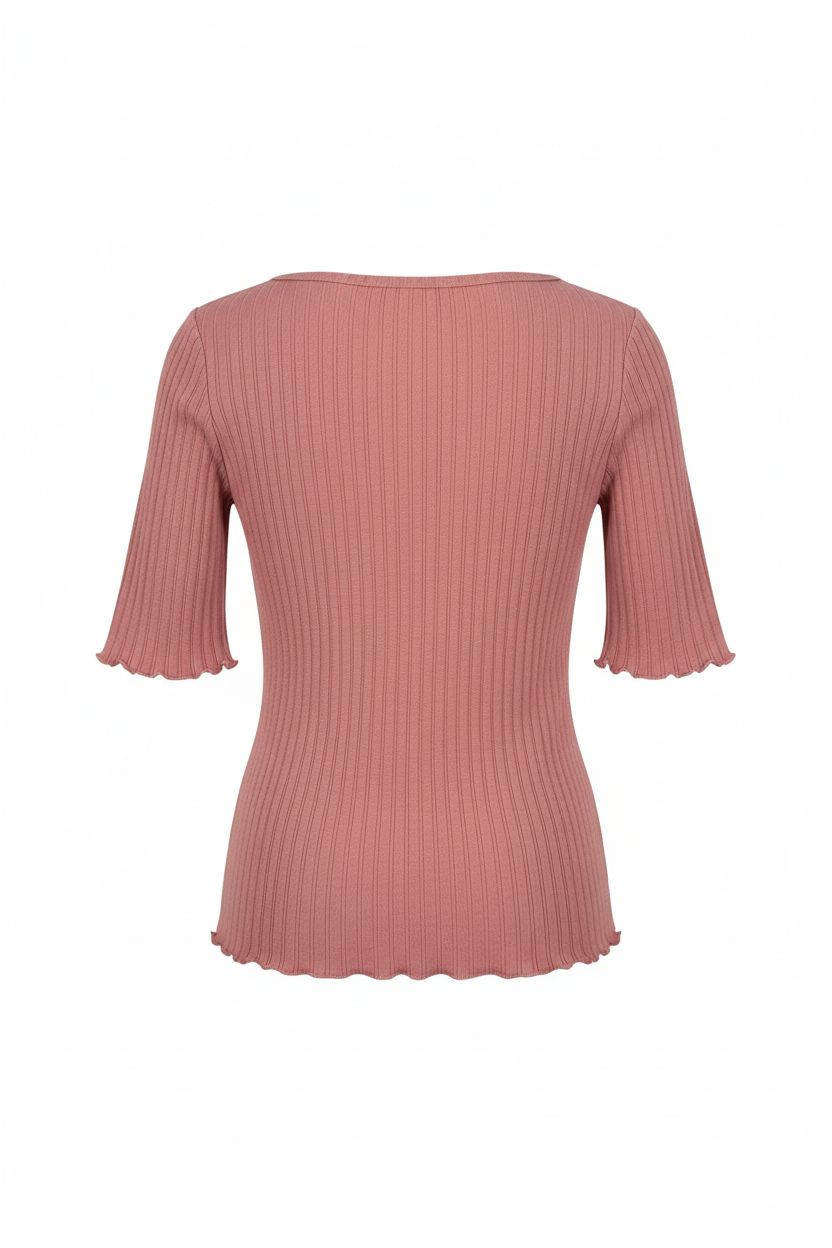 🌸 NWT Billabong Essentials Ribbed Scoop Neck Top | Dusty Rose | Size S