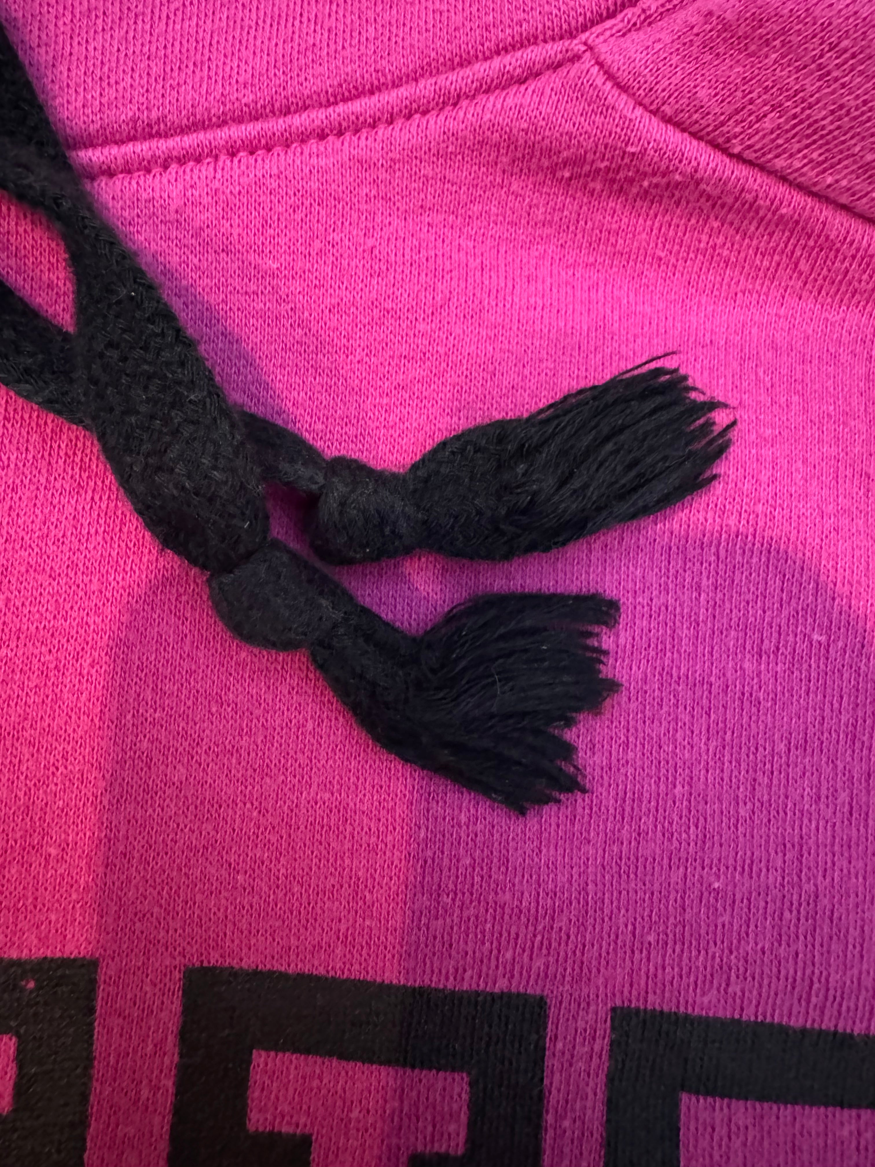 PINK Victoria’s Secret Hoodie Small Pink Black Logo Pullover Sweatshirt Cozy