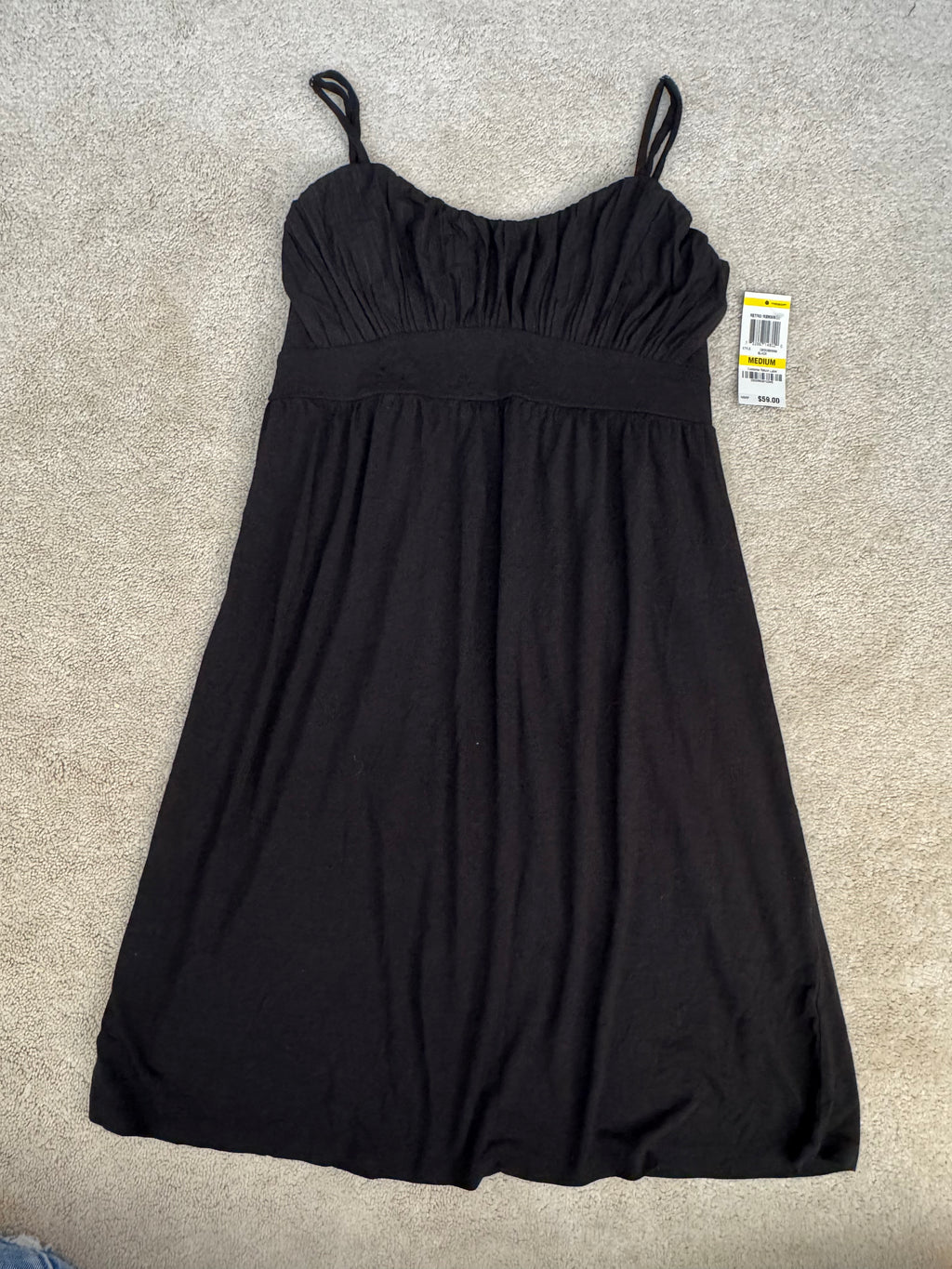 INC International Concepts Black Dress Size M NWT Sleeveless Empire Waist