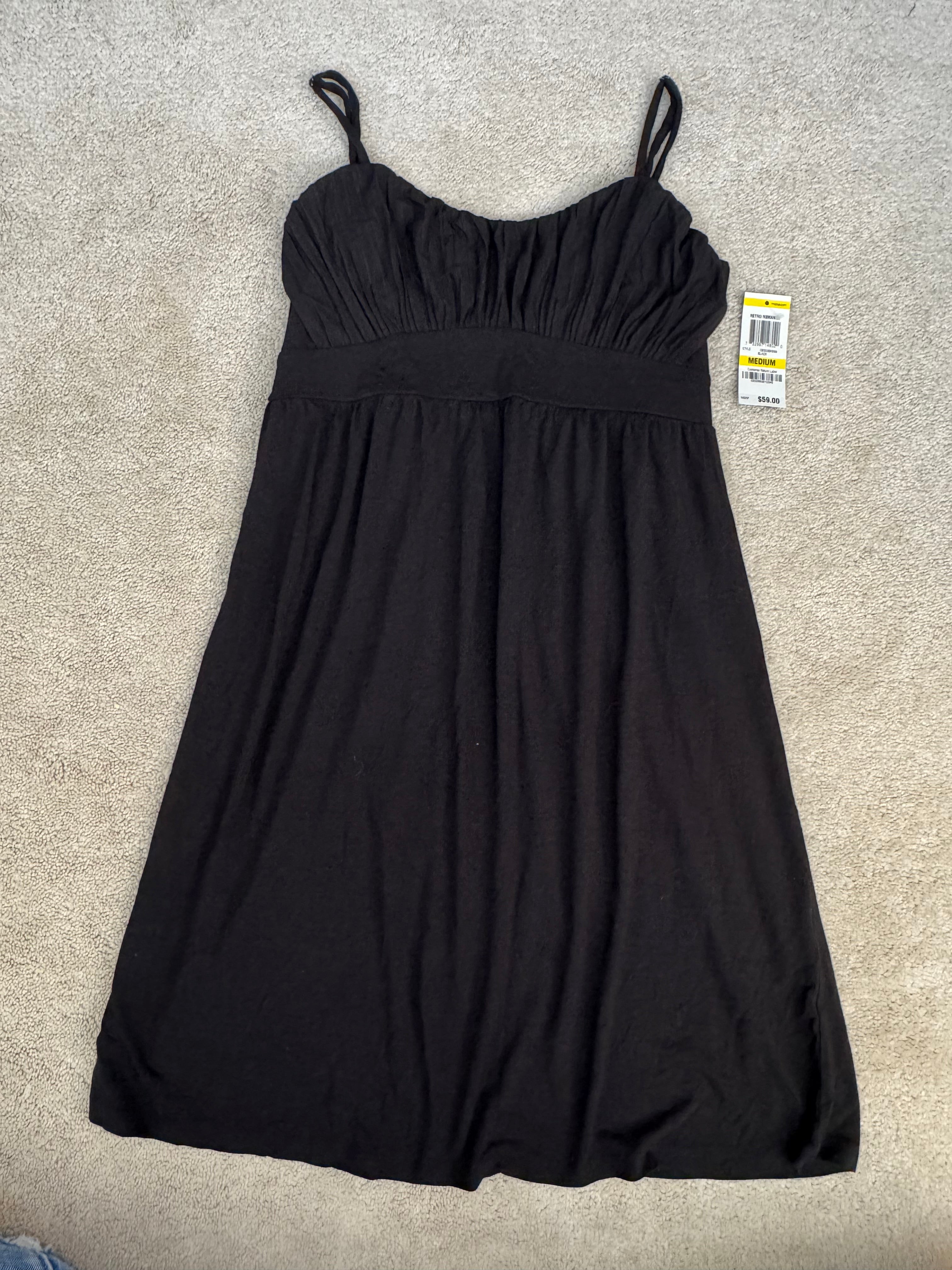 INC International Concepts Black Dress Size M NWT Sleeveless Empire Waist