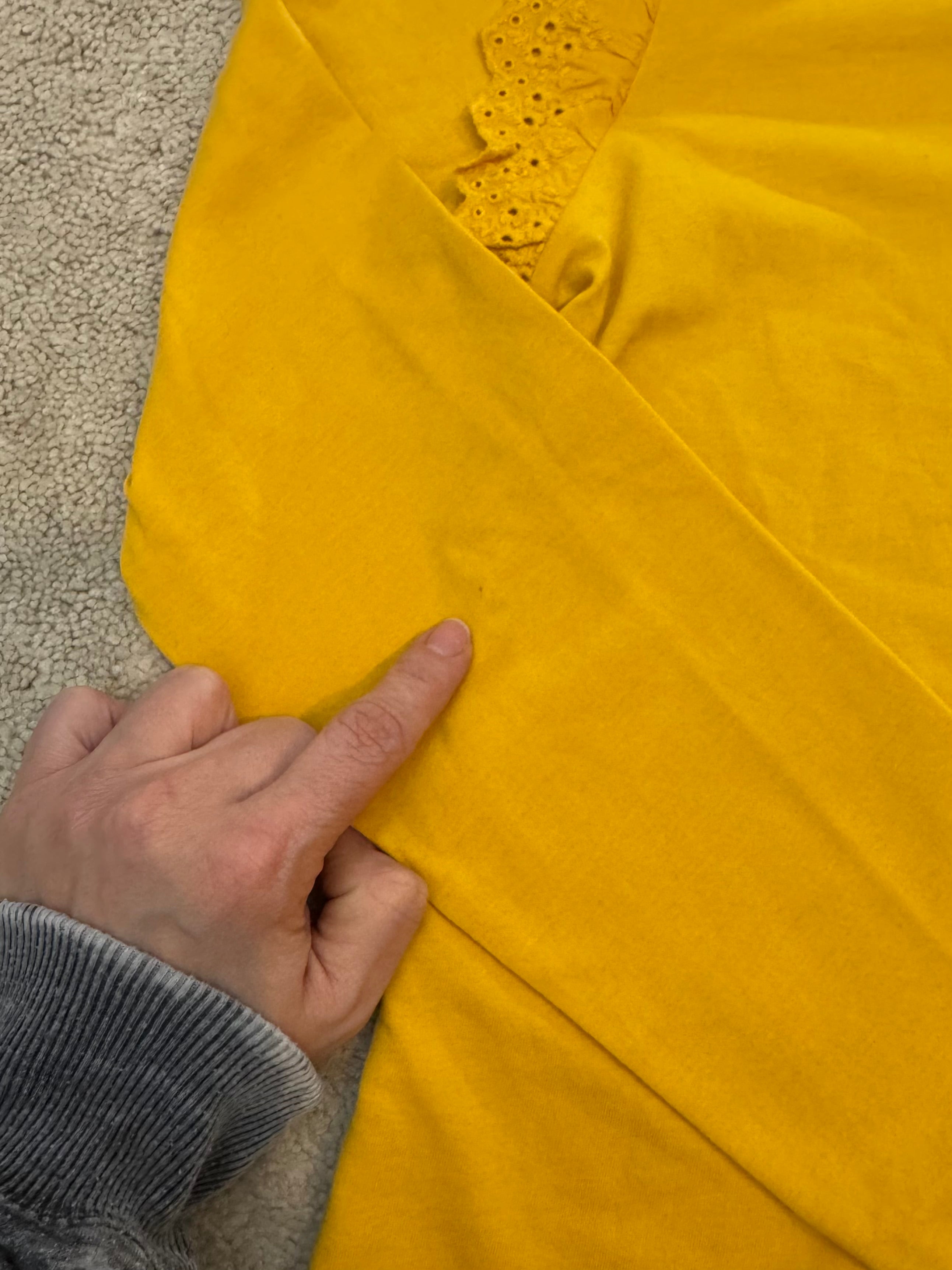 Cat & Jack Girls Yellow Eyelet Ruffle Top XL 14/16 NWT