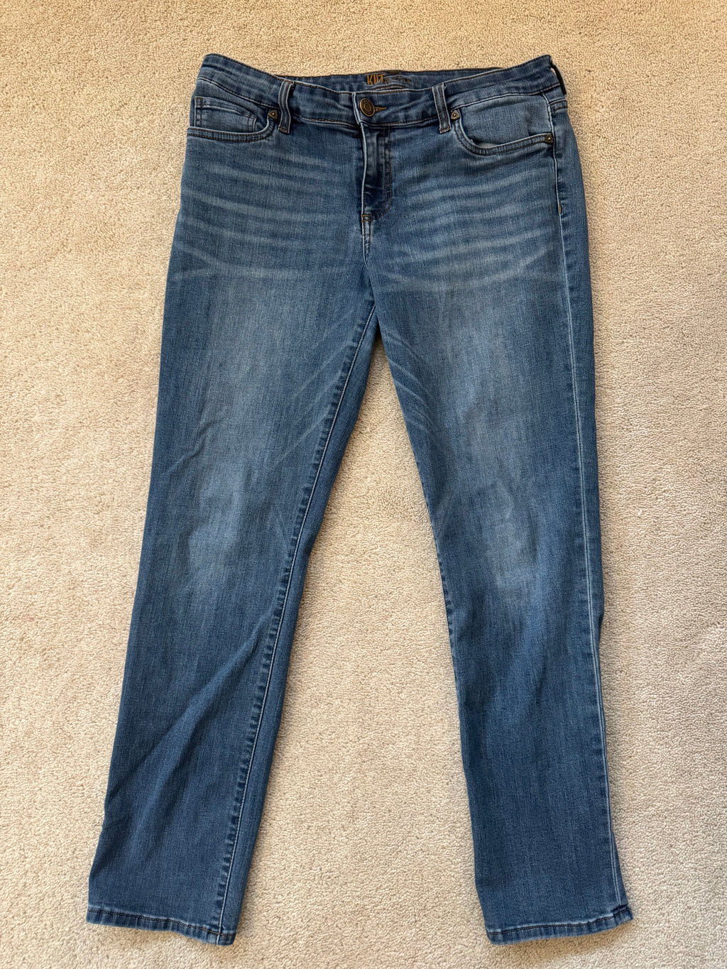 KUT from the Kloth Womens Jeans Size 8 Blue Straight Leg Mid Rise Stretch Denim