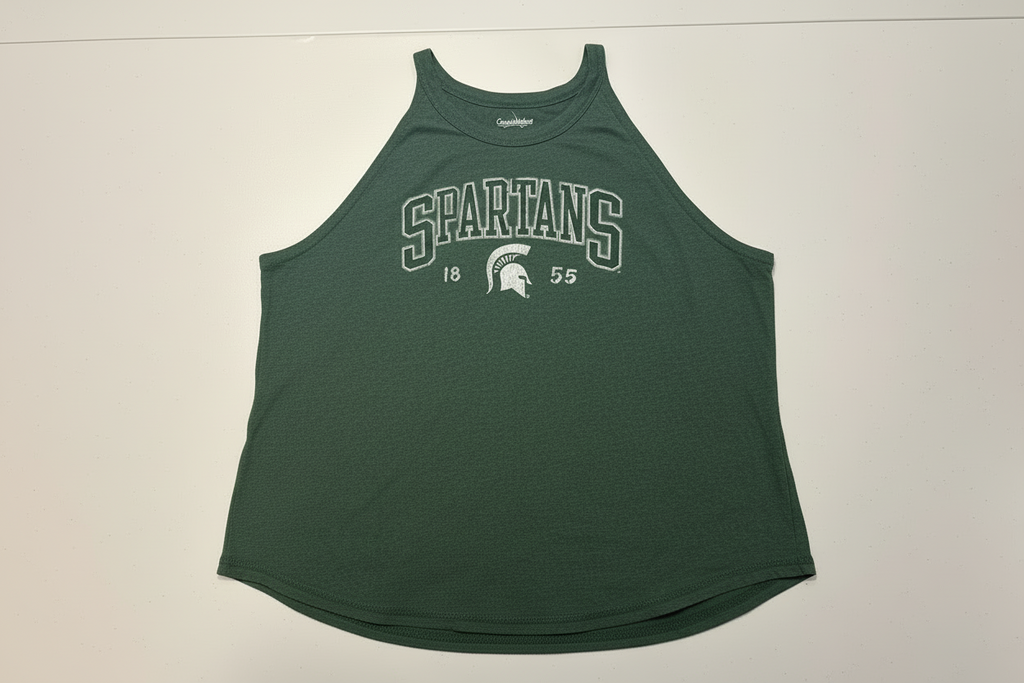 💚 NWOT Spartans Graphic Racerback Tank Top | Green | Women’s XL 💚