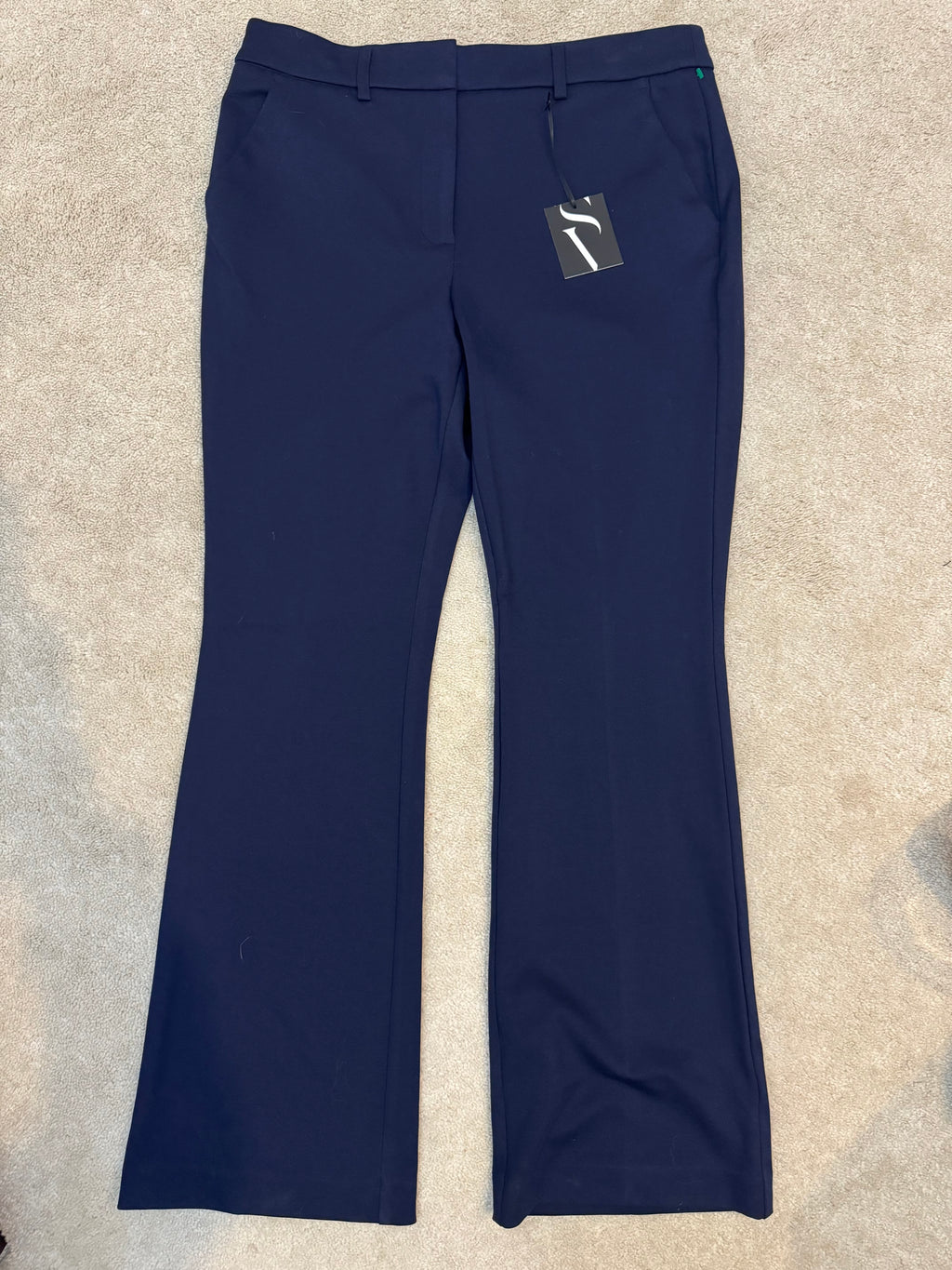 Simply Vera Vera Wang Navy High Rise Flare Pants 14 NWT