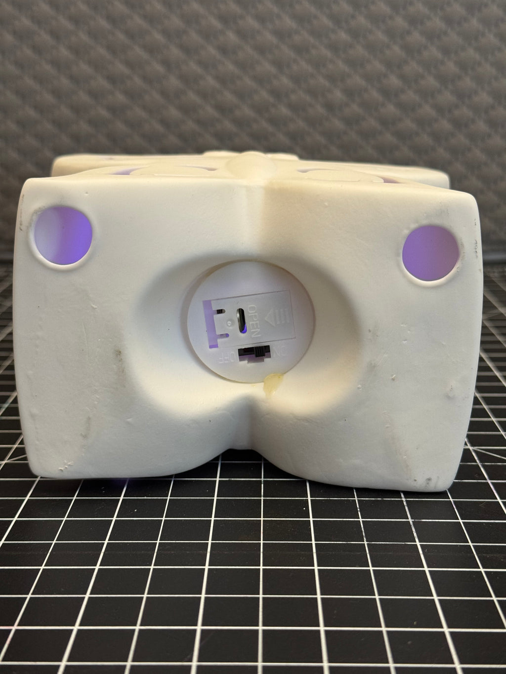LED Butterfly Night Light White Ceramic Purple Glow Lamp Battery Operated